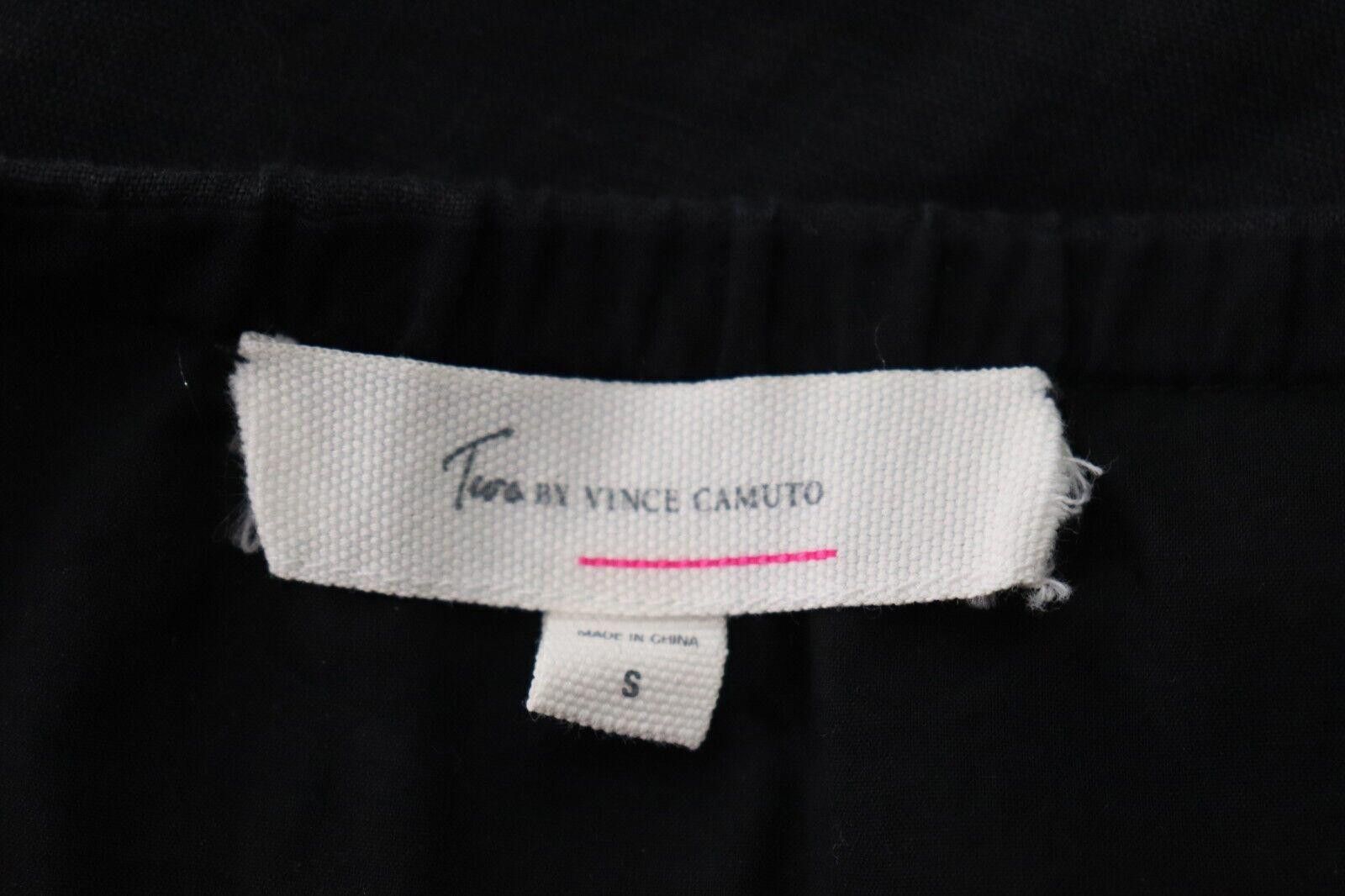 Vince Camuto Two by Vince Camuto Small Black Pleat Tank Dress Linen Mini Size S / US 4 / IT 40 - 3 Thumbnail