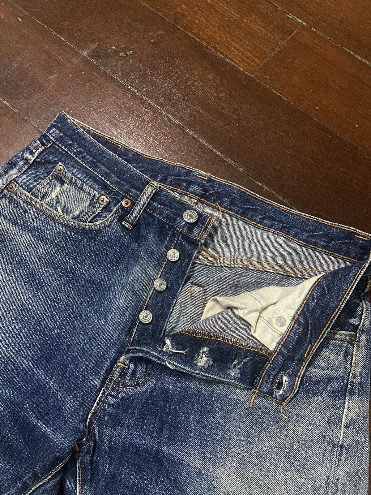 Denime Vintage Denime Japan Distressed Selvedge Jeans Size US 32 / EU 48 - 16 Thumbnail