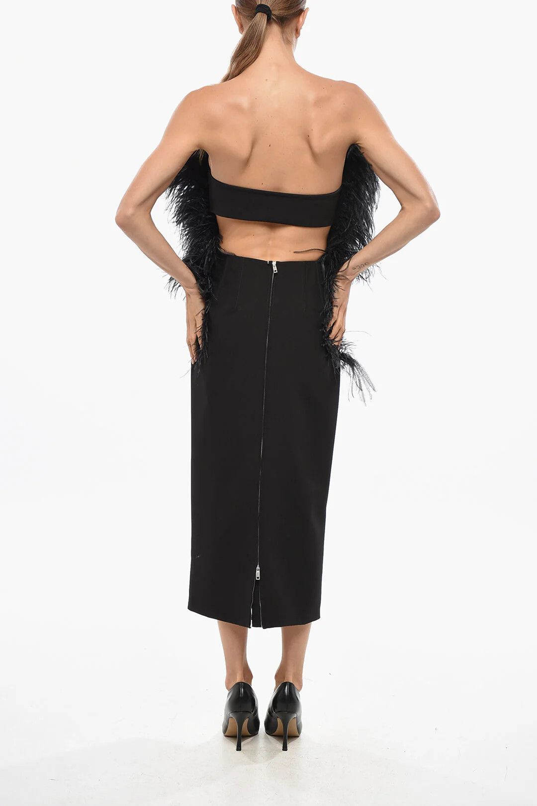 Max Mara og1mm0426 Midi Sheath Dress in Black Size M / US 6-8 / IT 42-44 - 3 Thumbnail