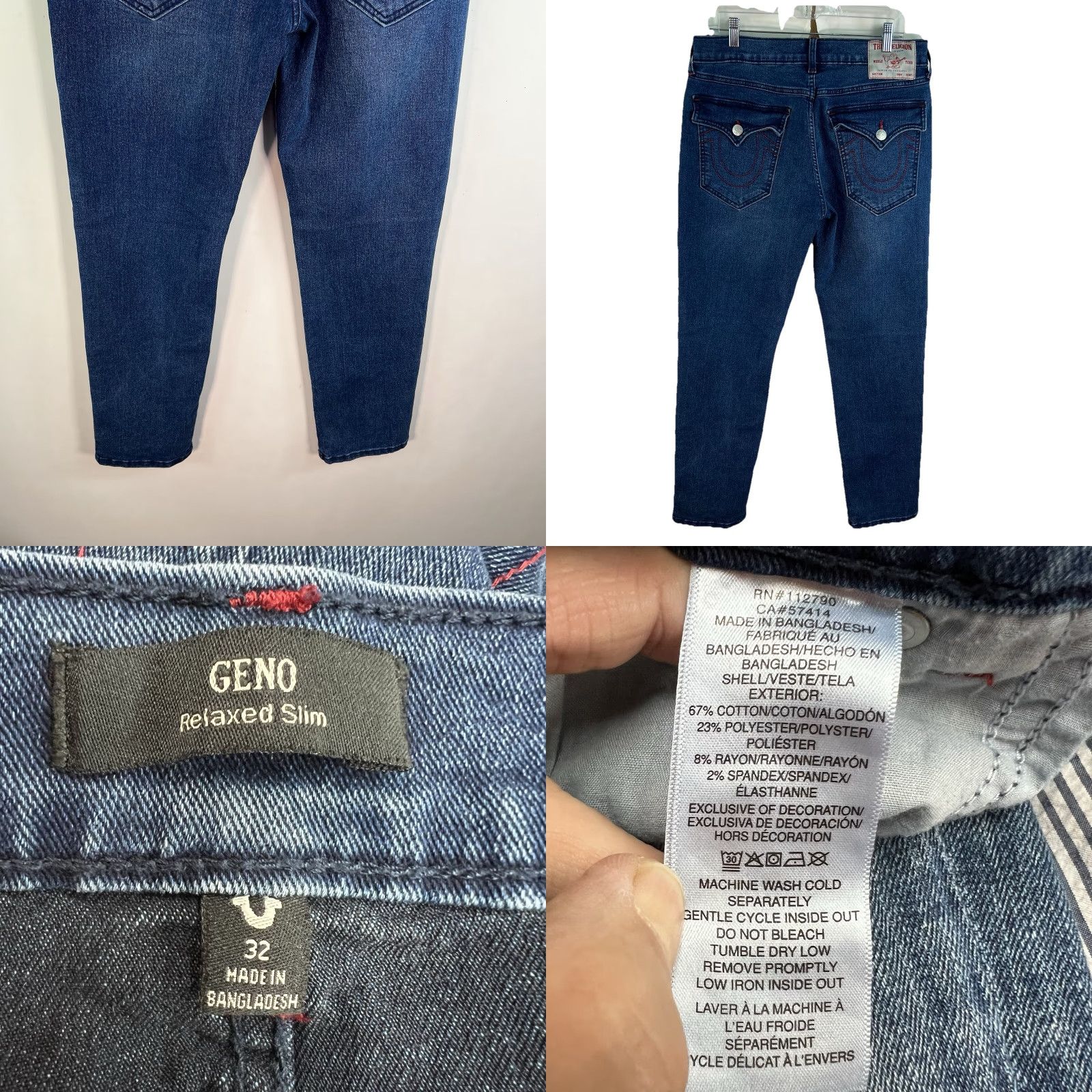 True Religion True Religion Geno Slim Jeans Men’s Size 32x32 Blue 5-Pocket Denim Size US 32 / EU 48 - 8 Thumbnail