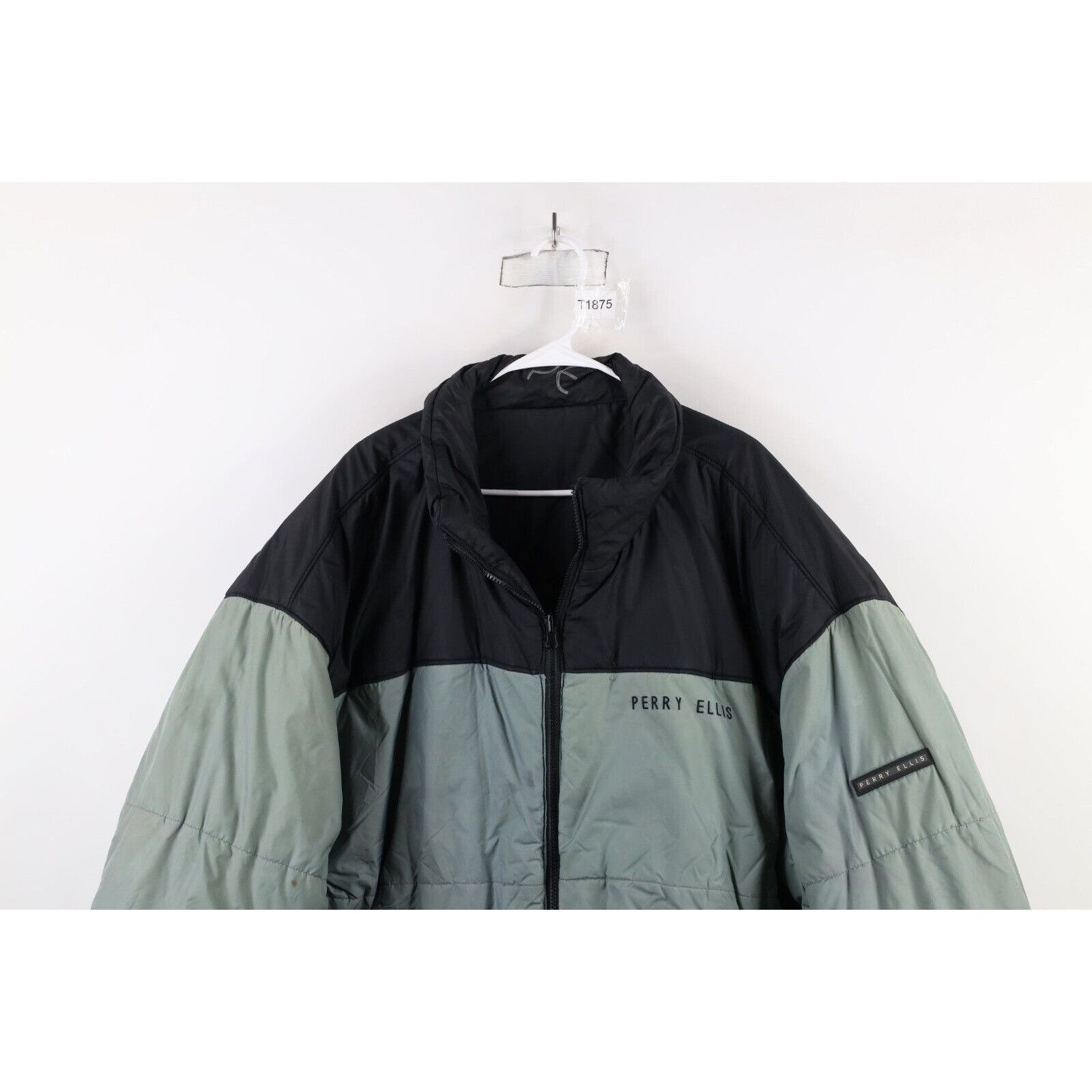 Perry Ellis × Vintage Vintage 90s Perry Ellis Faded Reversible Puffer Jacket 4XL Size US XXL / EU 58 / 5 - 2 Thumbnail