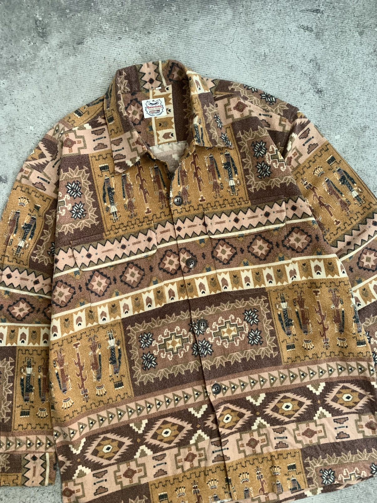 Japanese Brand × Vintage VINTAGE PATTERN SHIRT GALATOMS NAVAJO ASTEC PRIMITIF Size US L / EU 52-54 / 3 - 3 Thumbnail