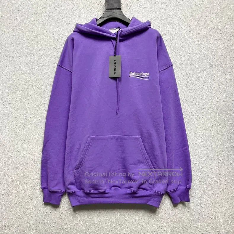 Balenciaga Wave Coke Lilac Purple Embroidery Washed Hoodie