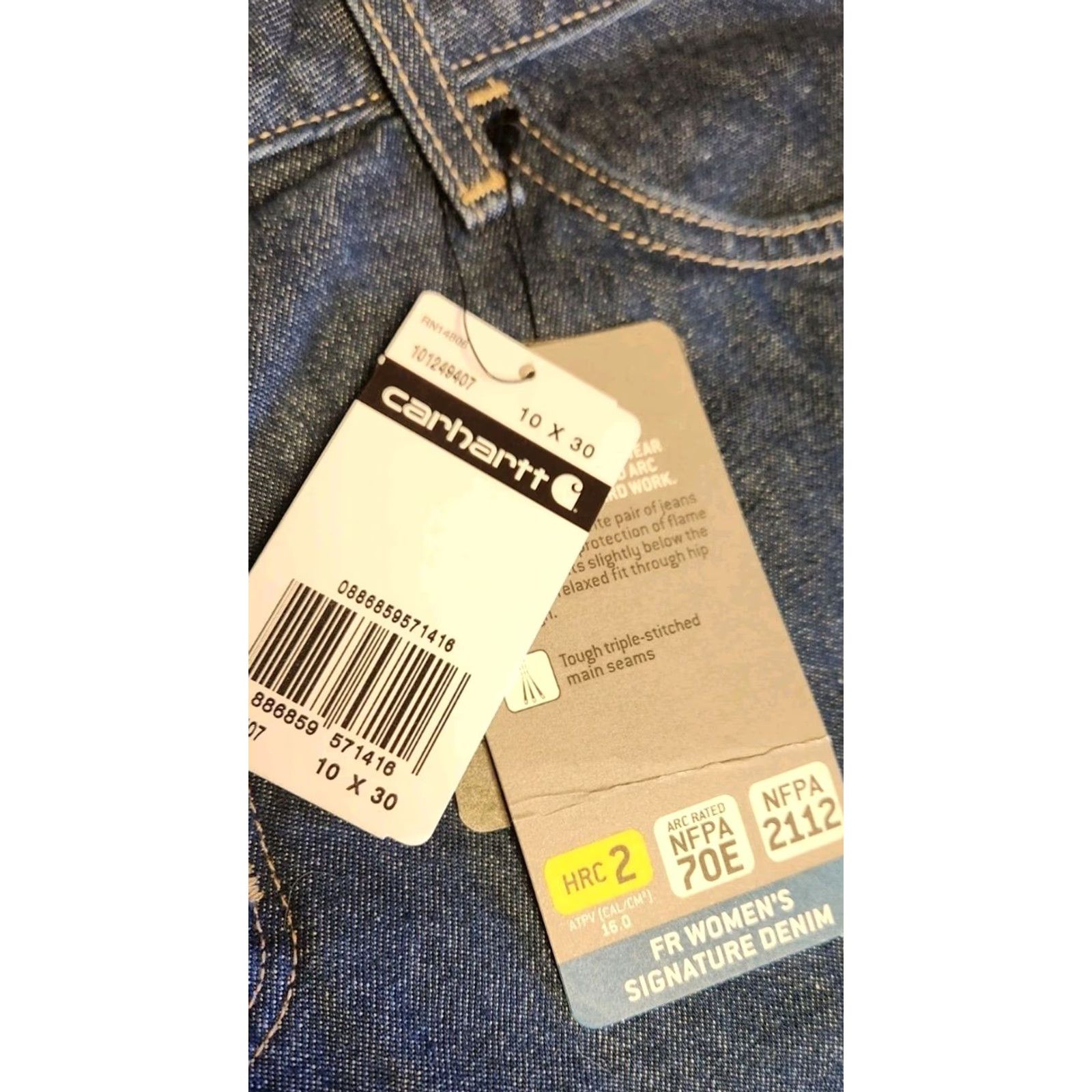 Carhartt VINTAGE Carhartt FR Jeans Women's Signature Denim Jeans 34x30 101249 407 NEW NWT Blue 100% Cotton Regular Womens Size 32" / US 10 / IT 46 - 6 Thumbnail