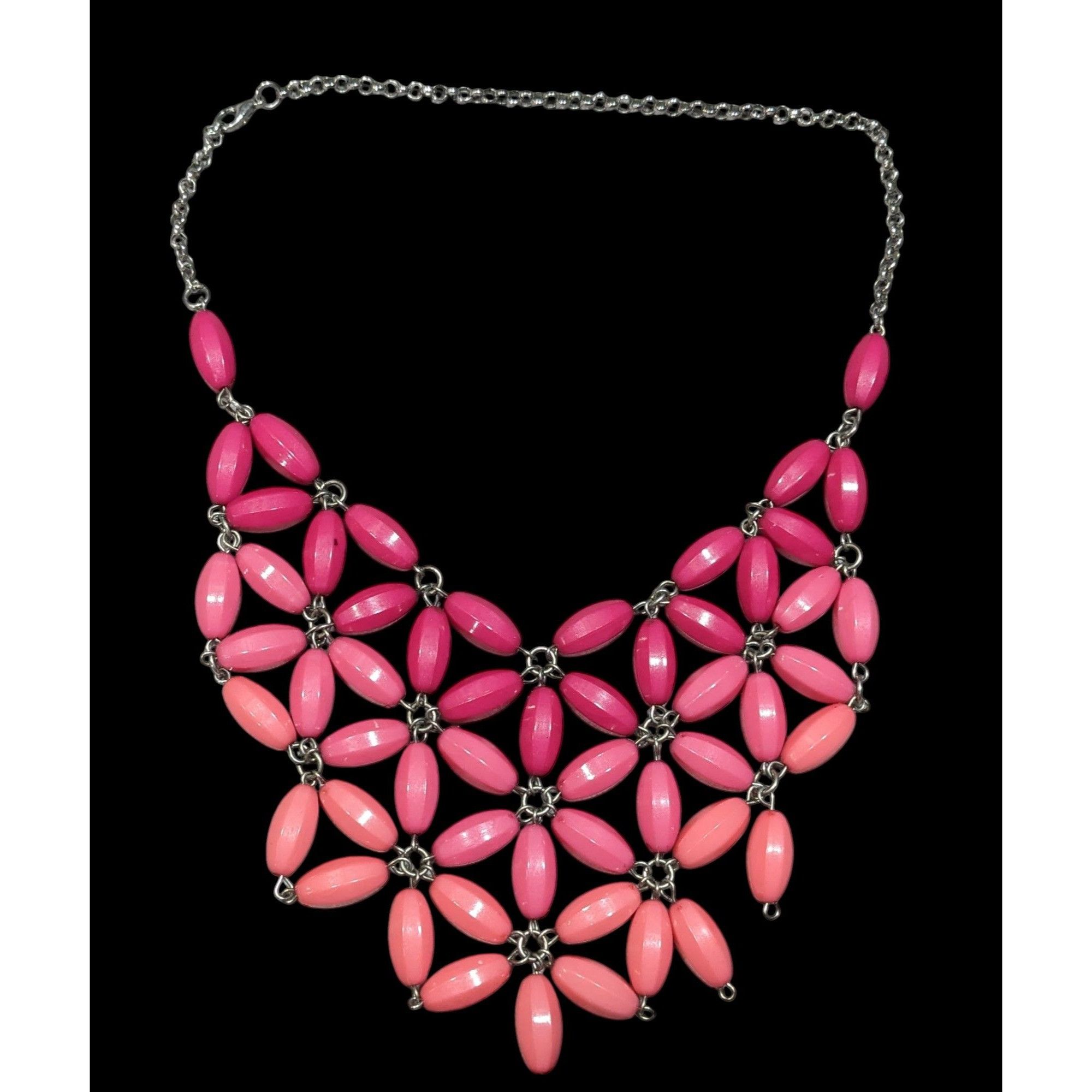 Other Fairycore Pink Ombre Beaded Floral Bib Necklace Size ONE SIZE - 1 Thumbnail