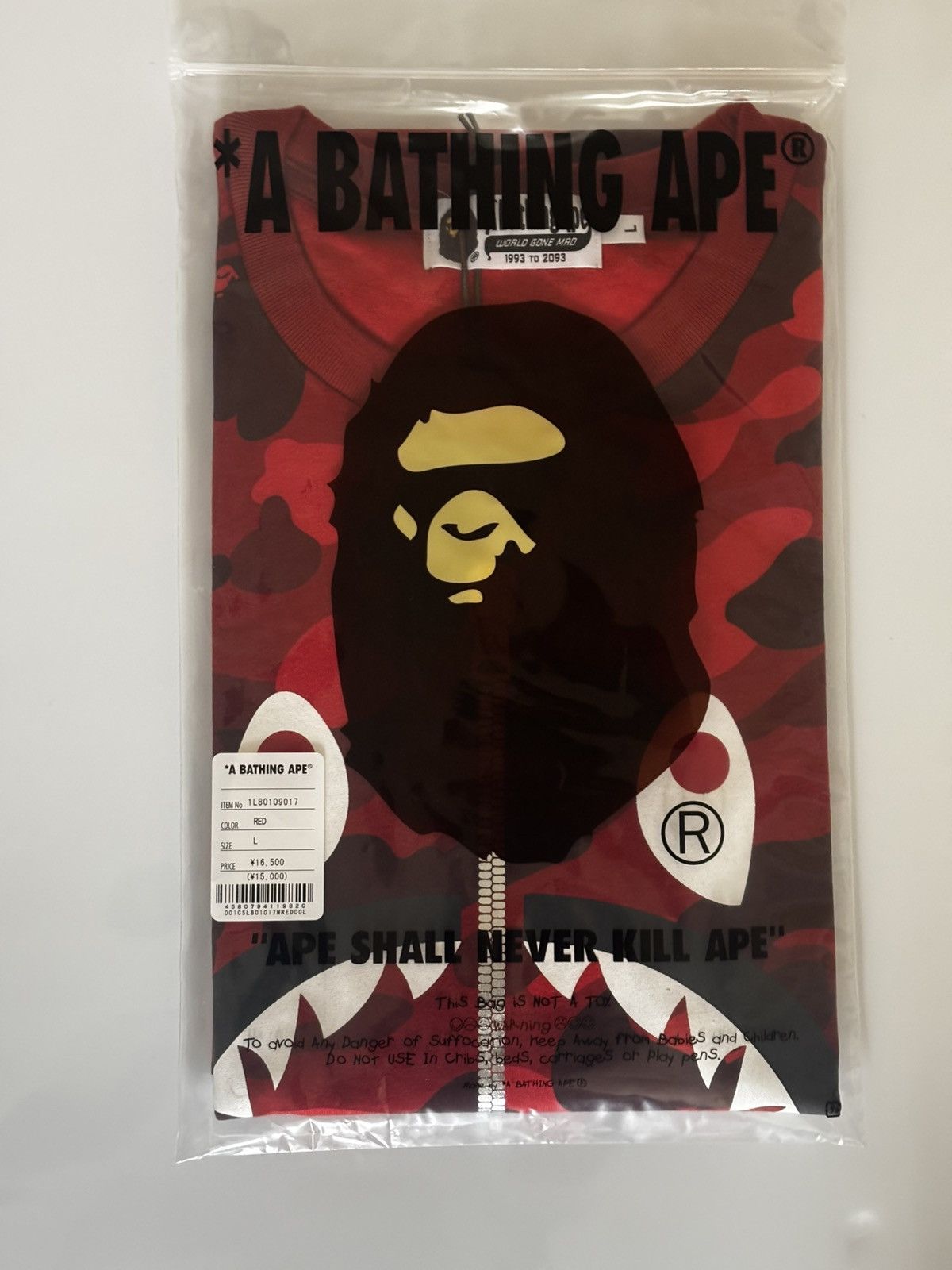 Bape Authentic color camo shark tee t shirt L new red Size US L / EU 52-54 / 3 - 10 Thumbnail