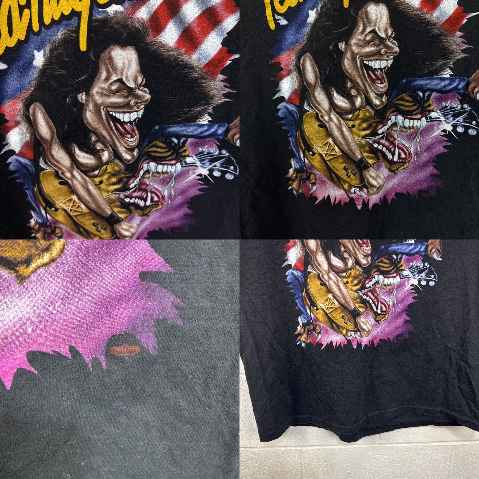 Vintage VINTAGE Winterland 90s Ted Nugent Whiplash Bash XL Black Censored T-Shirt Size US XL / EU 56 / 4 - 8 Thumbnail