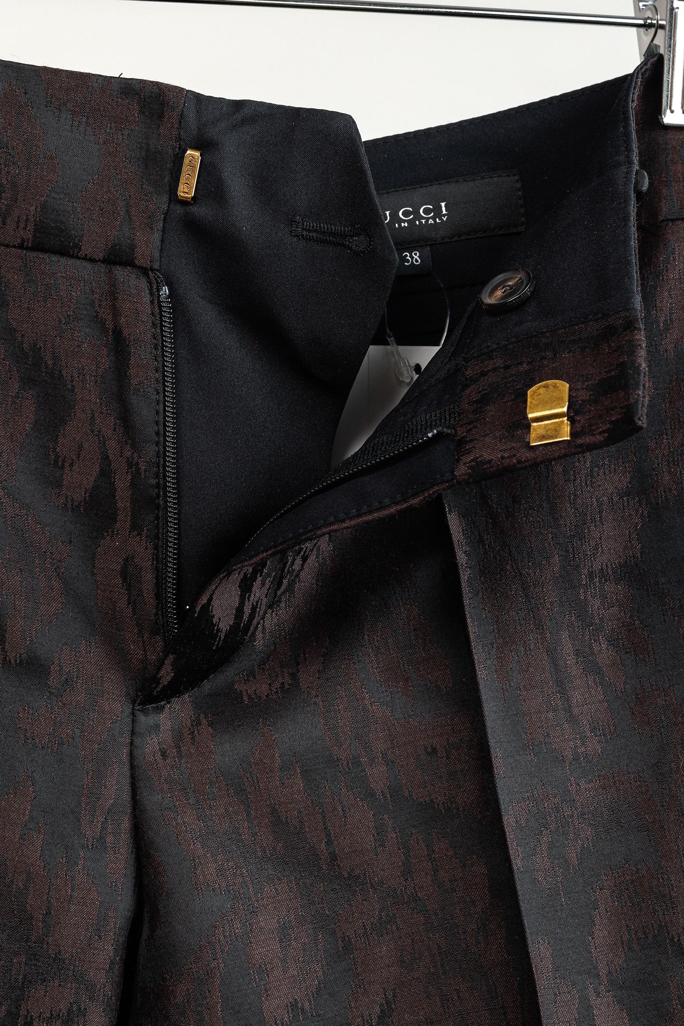 Gucci Gucci AW/12 Burgundy Floral-Jacquard Holiday Pants Size 30" / US 8 / IT 44 - 8 Thumbnail