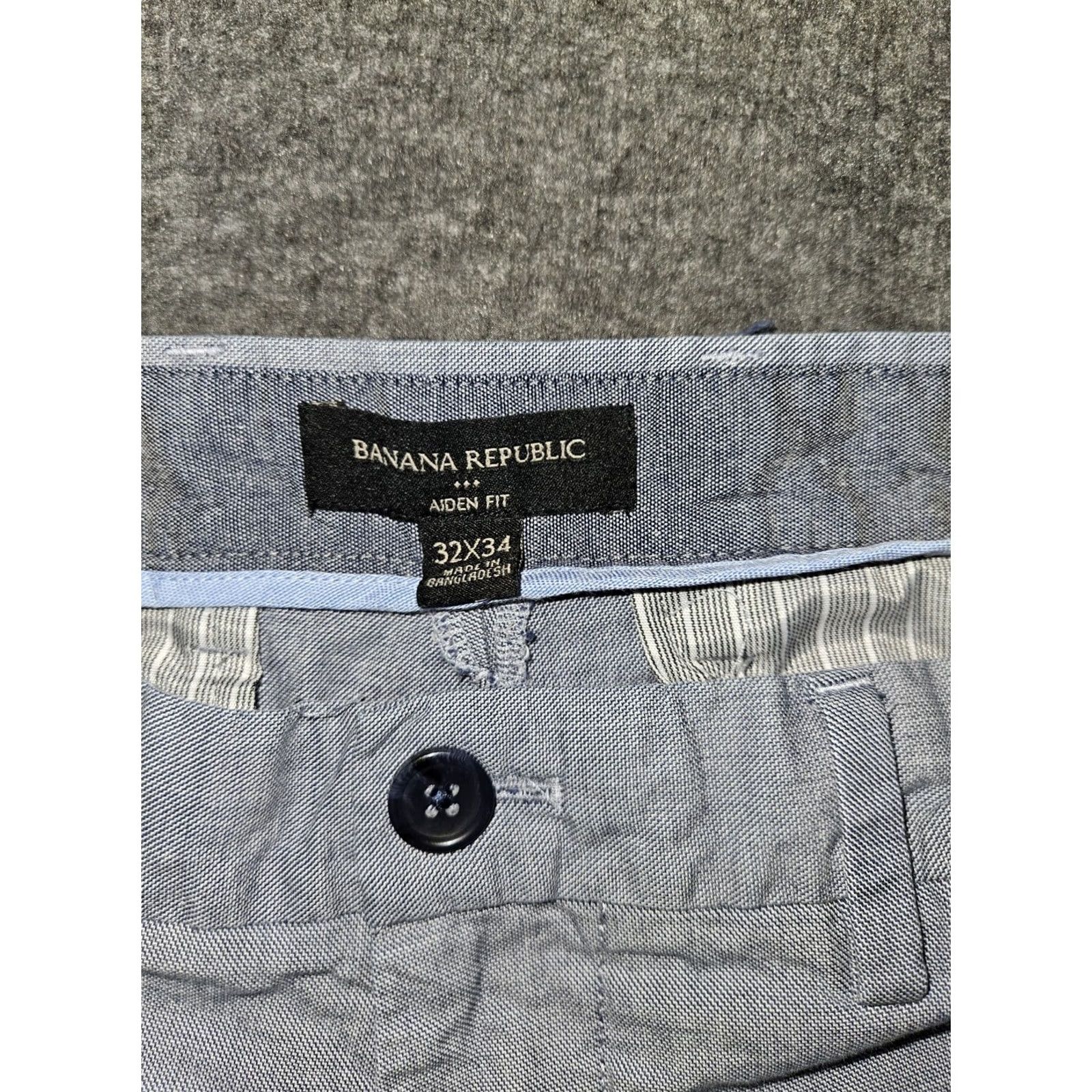 Banana Republic VINTAGE? Banana Republic Aiden Fit Pants Men's 32x34 Blue Mid Rise Slash Pocket Flat Front Chino Dress Business Casual Travel Workwear Size US 32 / EU 48 - 2 Thumbnail