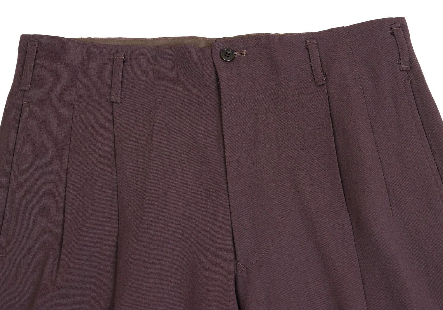 Jean Paul Gaultier Wool Tuck Pants in Brown, Size 48 Size US 32 / EU 48 - 2 Thumbnail