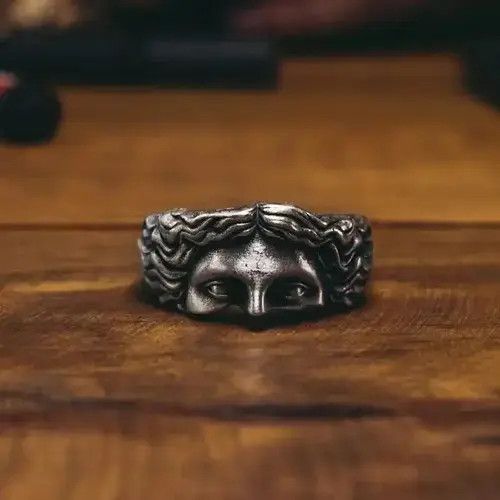 Ring Of Fire New Vintage Brass Religious Belief Jesus Head Ring Unisex Size ONE SIZE - 2 Thumbnail