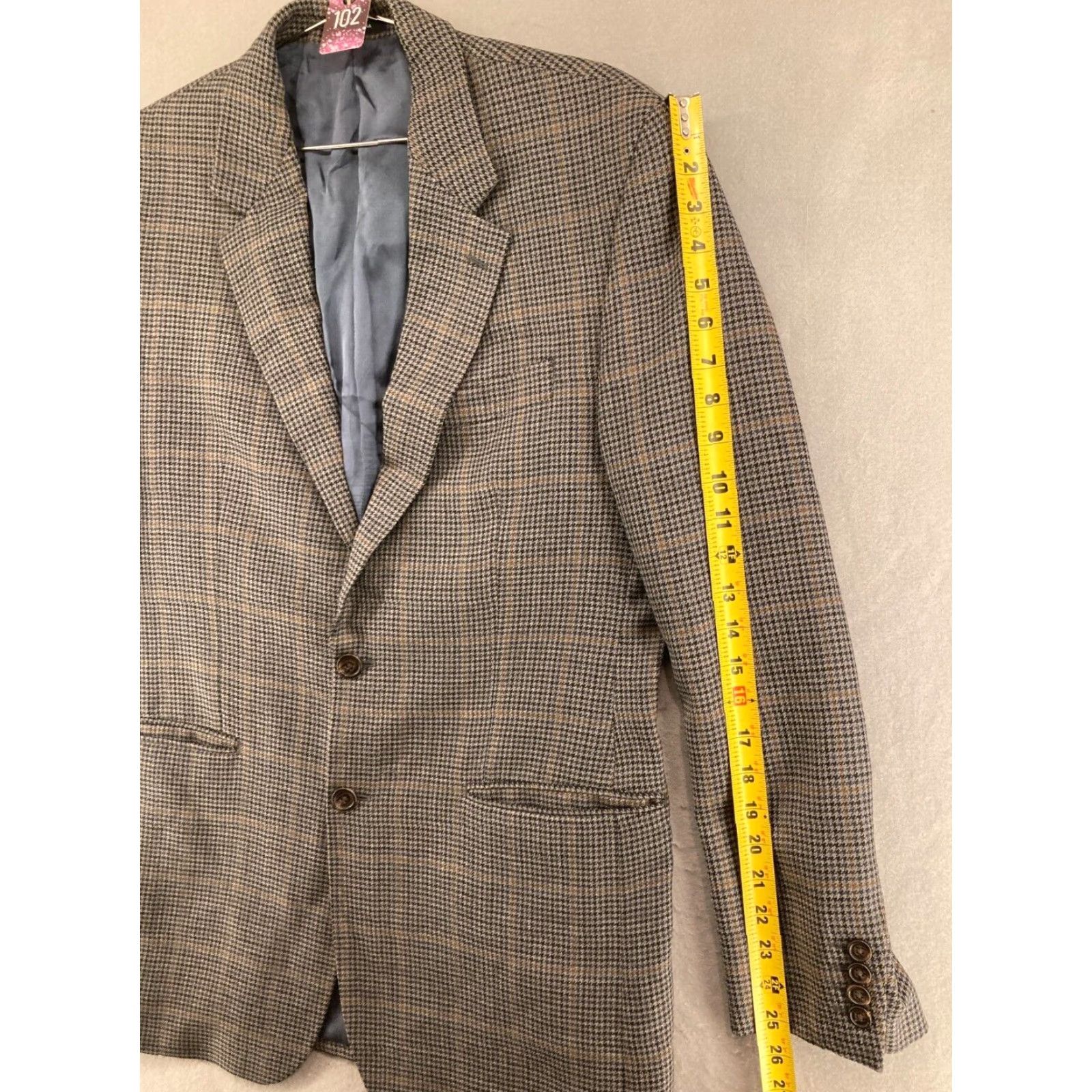 Ralph Lauren LAUREN RALPH LAUREN Mens Blazer 40L Brown Herringbone Wool Classic Fit Two-Button Size 40R - 4 Thumbnail