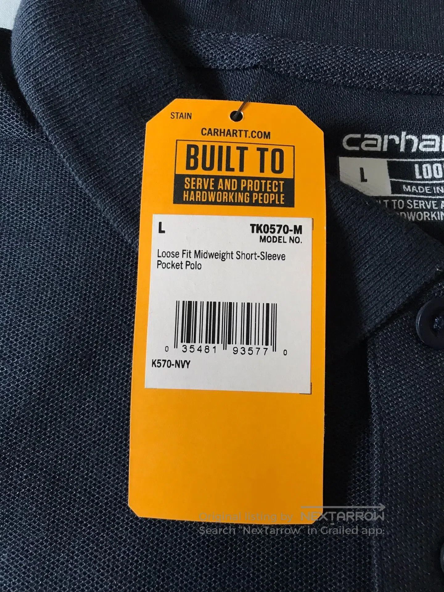Carhartt Carhartt K570 Navy Short Sleeve Polo. Size US L / EU 52-54 / 3 - 7 Thumbnail