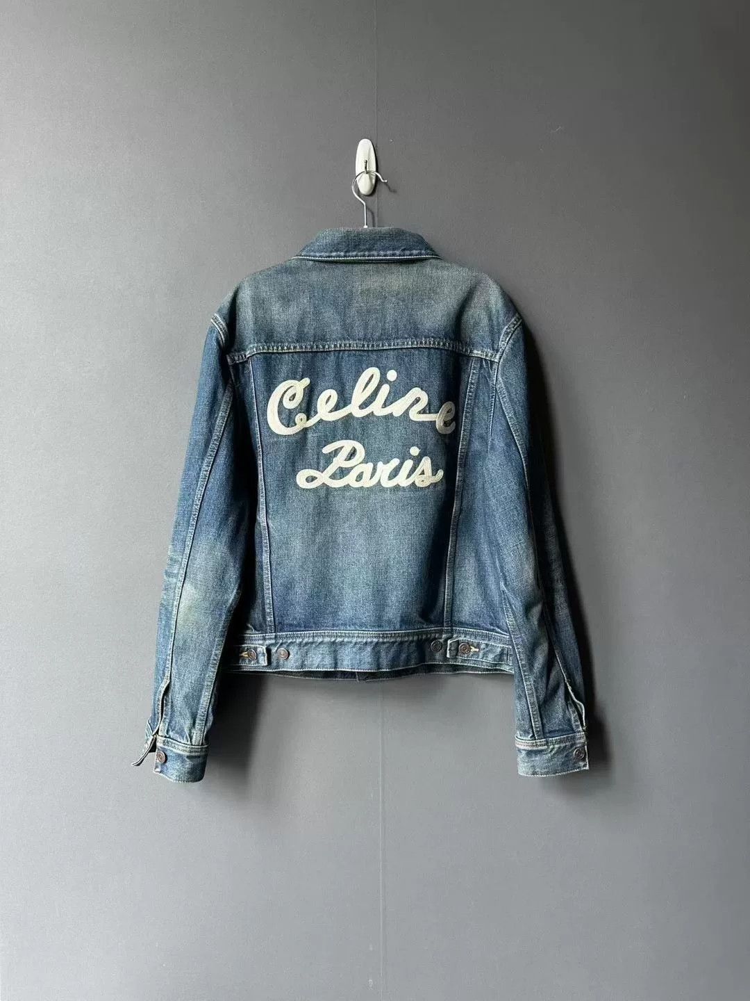 Celine Celine Back Logo Denim Jacket Size US L / EU 52-54 / 3 - 1 Thumbnail
