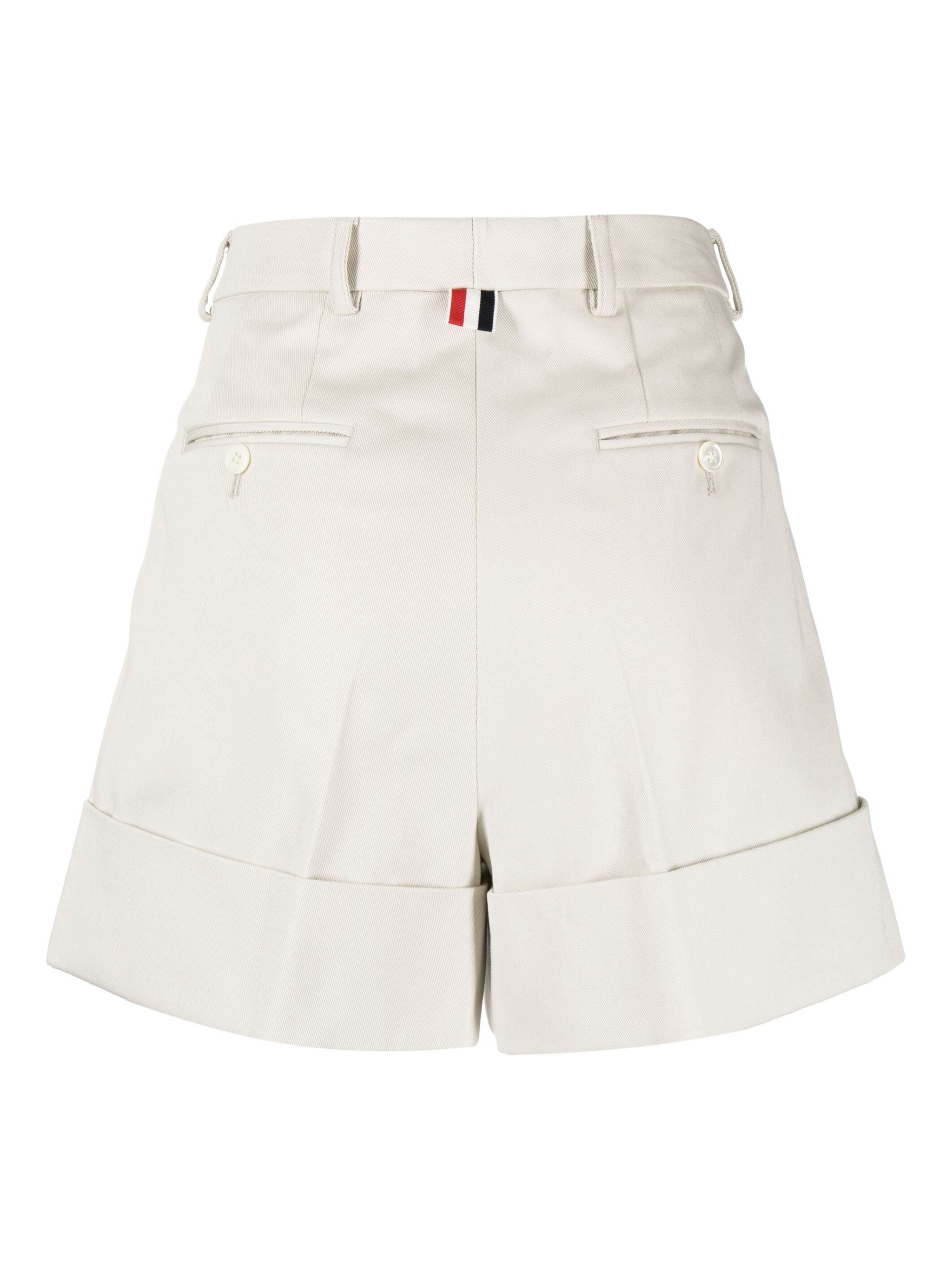 Thom Browne o1s22i1n0924 Cotton Gabardine Shorts in Ivory Size 28" / US 6 / IT 42 - 2 Thumbnail