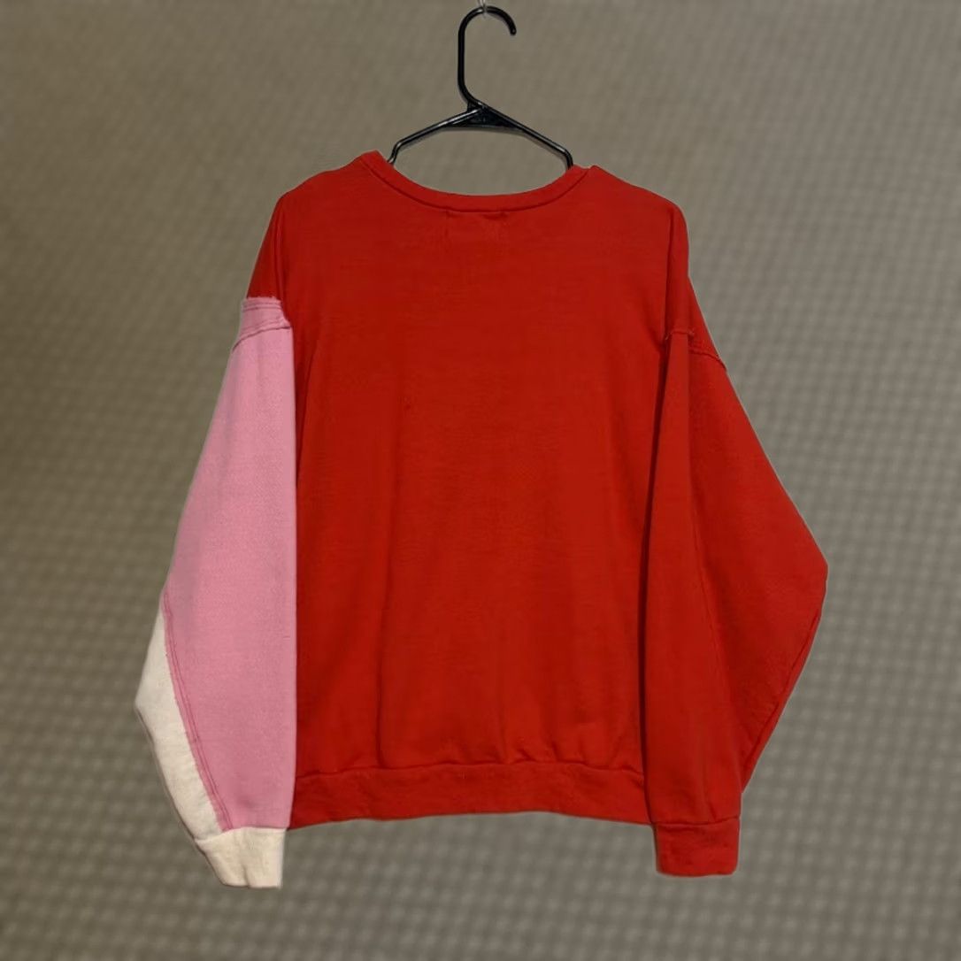 Pinko Bucket List Colorblock Sweatshirt Womens L Red Pink Crewneck Pullover Size L / US 10 / IT 46 - 1 Thumbnail