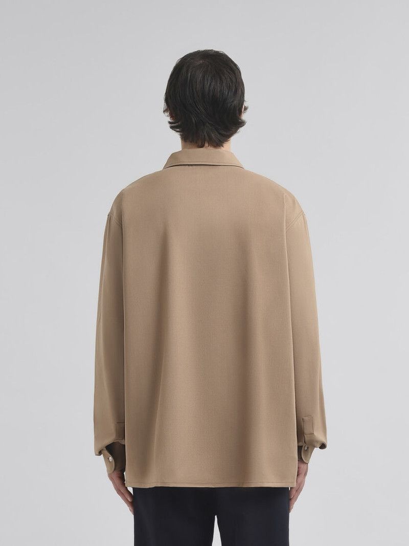 Marni o1w1db11125 Tropical Wool Shirt in Brown Size US L / EU 52-54 / 3 - 3 Thumbnail