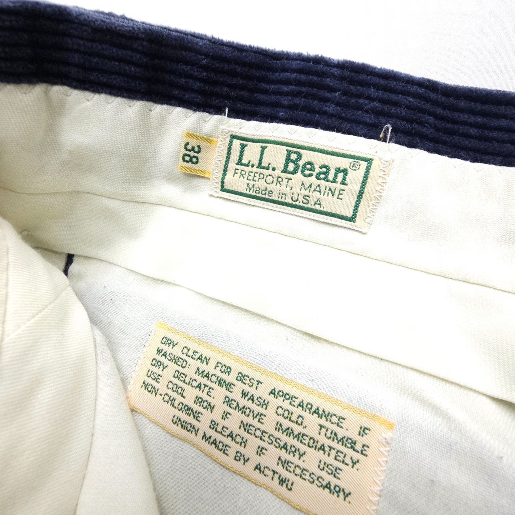 Vintage VINTAGE L.L. Bean PANTS Men 38 x 29 Corduroy Blue 80s 90s American Casual Chino Straight Front Mens Size US 38 / EU 54 - 3 Thumbnail