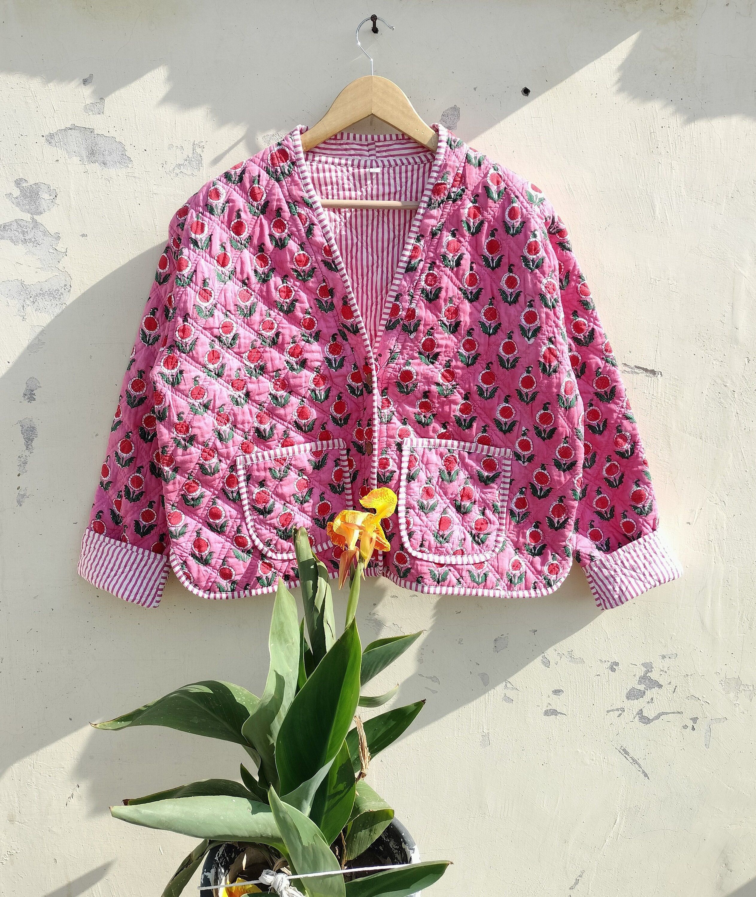 Vintage Indian Handmade Vintage Quilted Jacket Size M / US 6-8 / IT 42-44 - 6 Thumbnail