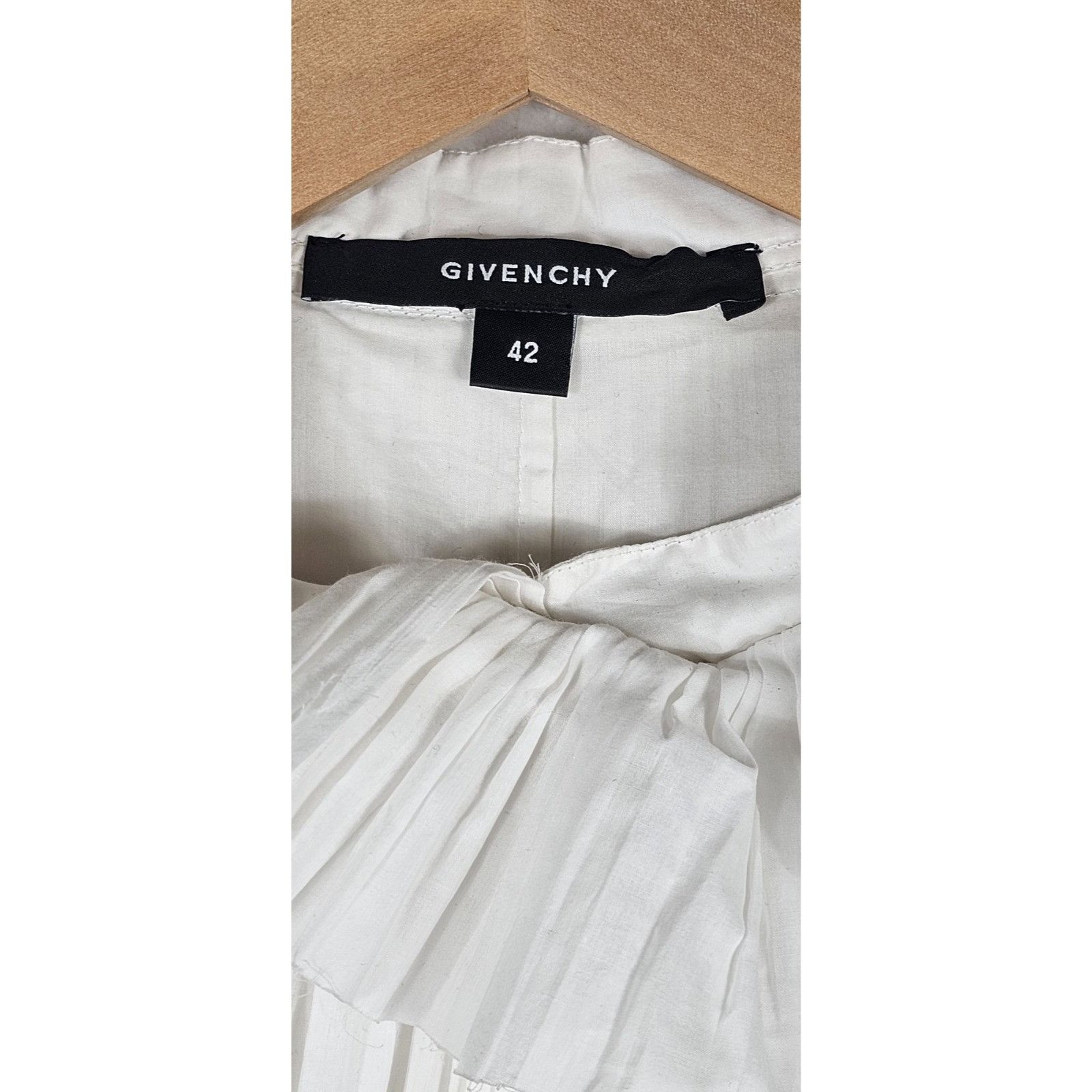 Givenchy Givenchy White Cotton Ruffled Blouse Women's Size 42 NWT Size M / US 6-8 / IT 42-44 - 4 Thumbnail