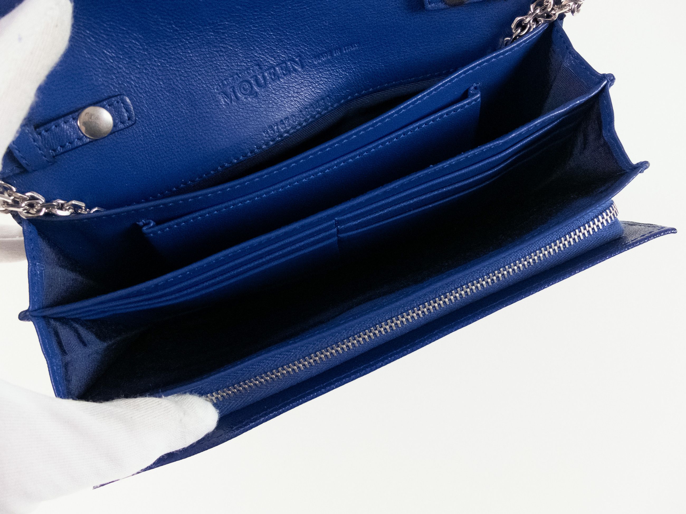 Alexander McQueen ALEXANDER MCQUEEN Heroine blue leather chain wallet q Size ONE SIZE - 7 Thumbnail