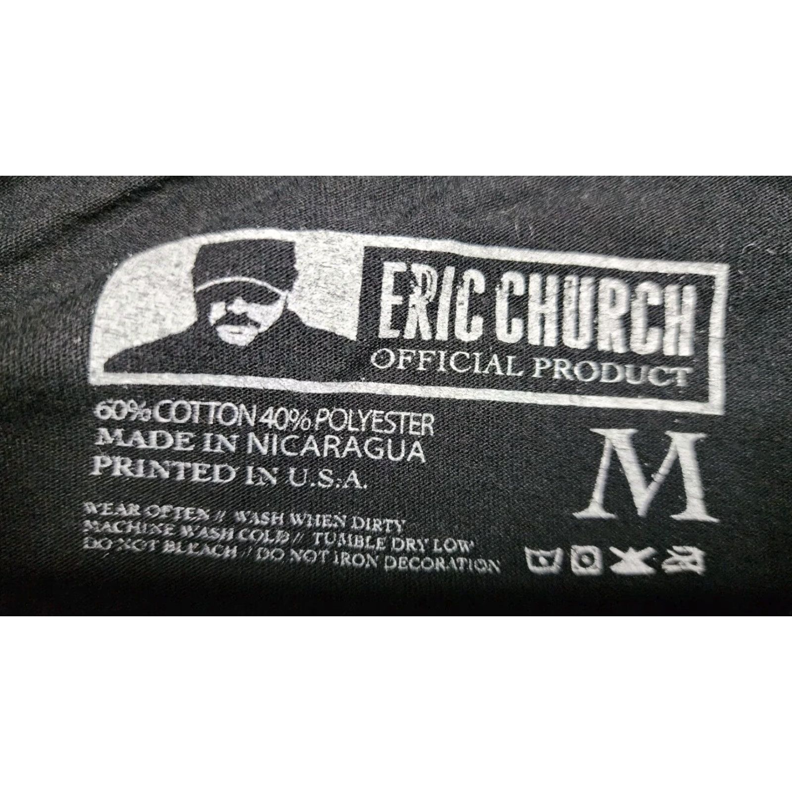 Church's Eric Church Concert T-Shirt 2017 Mens M Black Double-Sided Short Sleeve Size US M / EU 48-50 / 2 - 4 Thumbnail