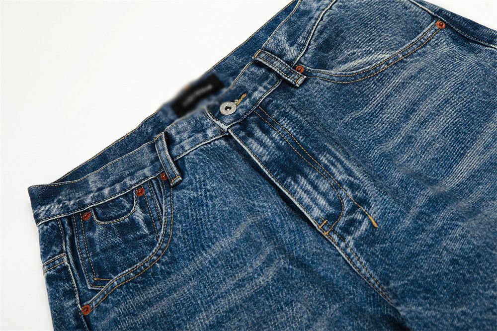 Jean Loose men's high street retro washed distressed flared jeans Size US 32 / EU 48 - 3 Thumbnail