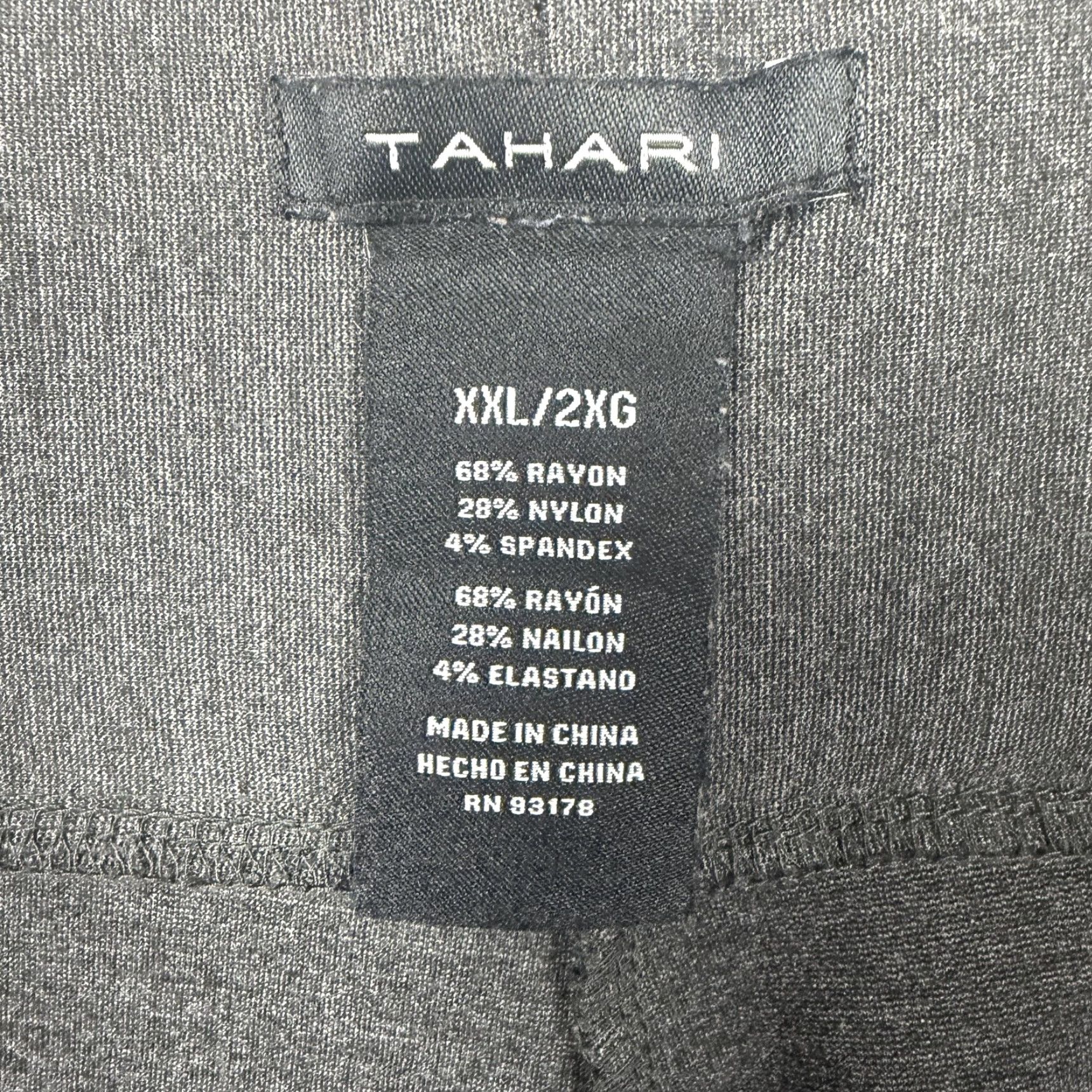 Vintage Tahari Leggings XXL Gray High Rise Knit Ankle Pull On Comfort Women Plus Size Stretch Size 40" / US 18 - 6 Thumbnail