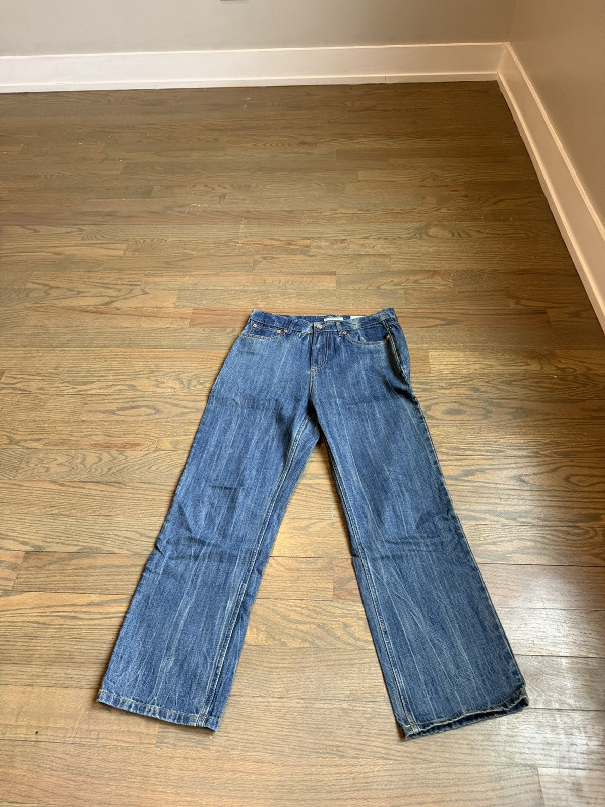 Our Legacy Our Legacy Blue Print Denim Pants Size US 31 - 1 Thumbnail