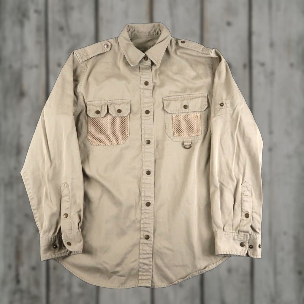 Ralph Lauren VINTAGE Ralph Lauren Safari Field Shirt Womens Khaki M Beige 100% Cotton Pockets Buttons Casual Regular Fit 90s Zoo Keeper Womens Size M / US 6-8 / IT 42-44 - 1 Thumbnail
