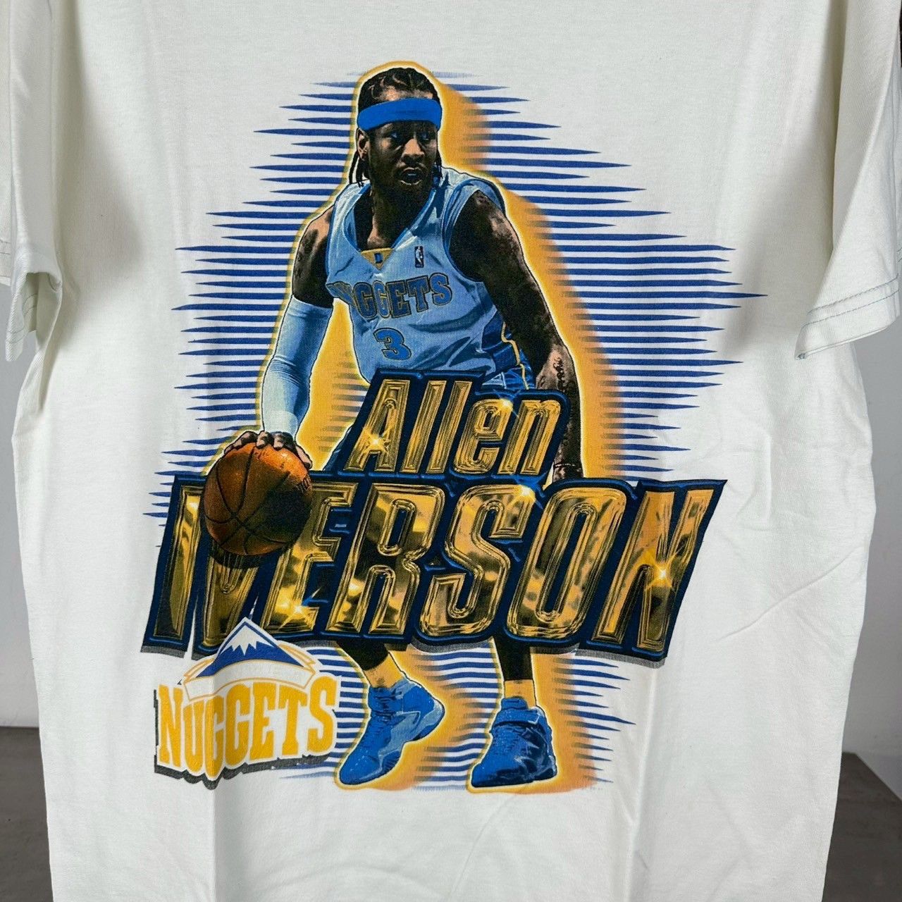 NBA × Vintage Vintage 2000s Allen Iverson Denver Nuggets NBA XL T-shirt Size US XL / EU 56 / 4 - 4 Thumbnail