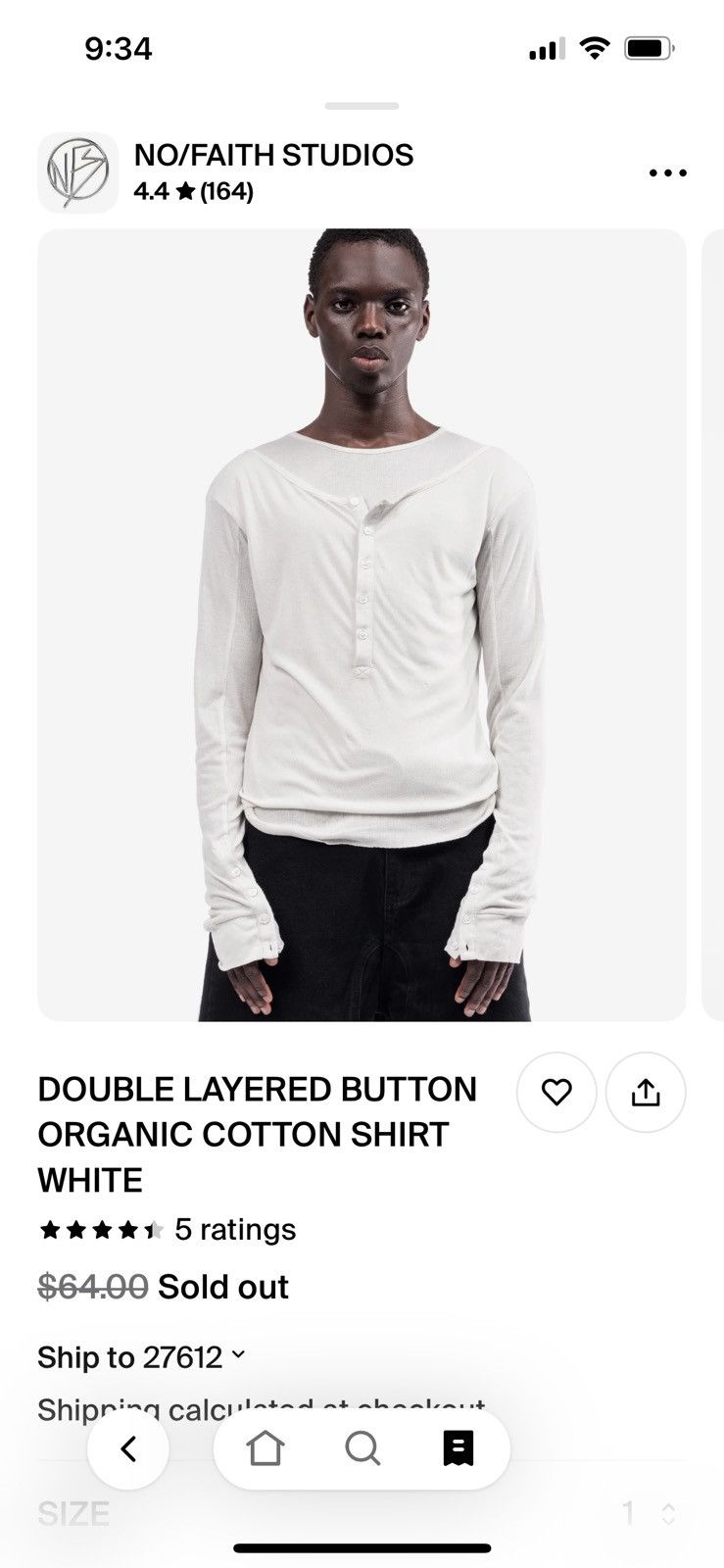 Tシャツ・カットソー NO/FAITH STUDIOS DOUBLE LAYERED BUTTON ORGANIC COTTON DOUBLE-LAYERED BUTTON ORGANIC COTTON SHIRT WHITE – NO/FAITH