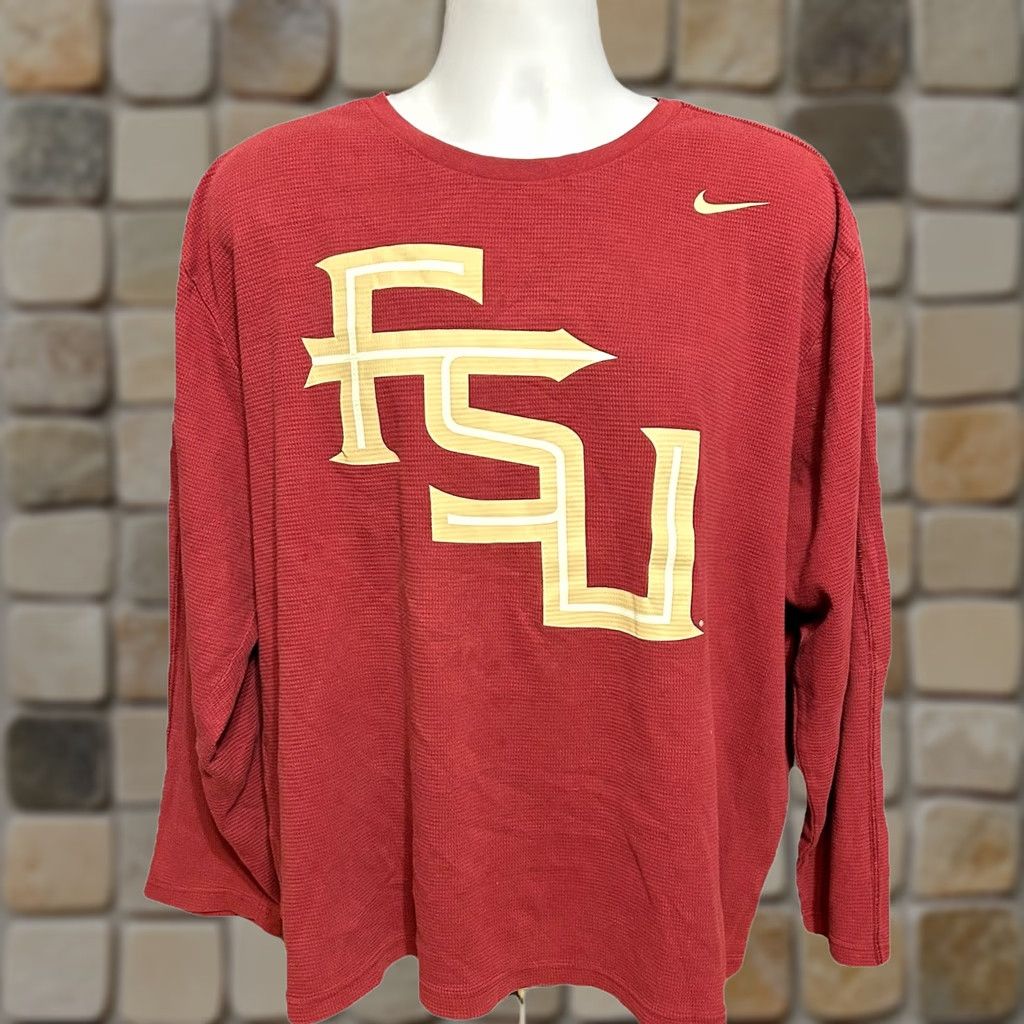 Nike Nike Long Sleeve Shirt Men 2XL Florida State Seminoles Maroon Graphic Print Slim Fit? Regular Fit Size US XXL / EU 58 / 5 - 1 Thumbnail