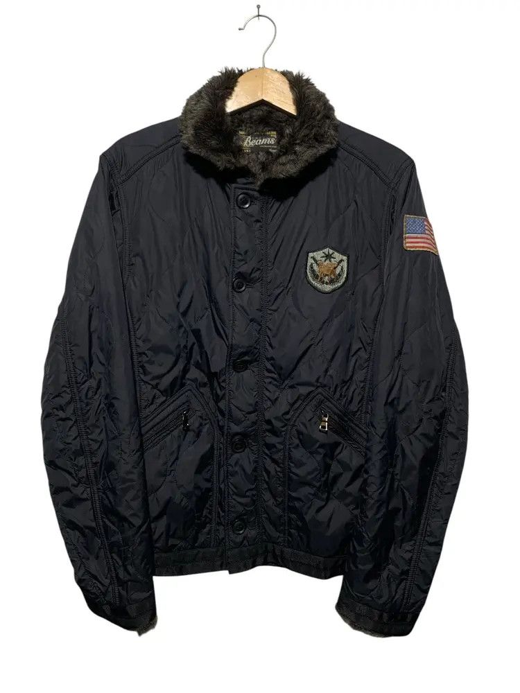 Beams Plus Vintage Beams patches quilted fur jacket Size US L / EU 52-54 / 3 - 1 Thumbnail