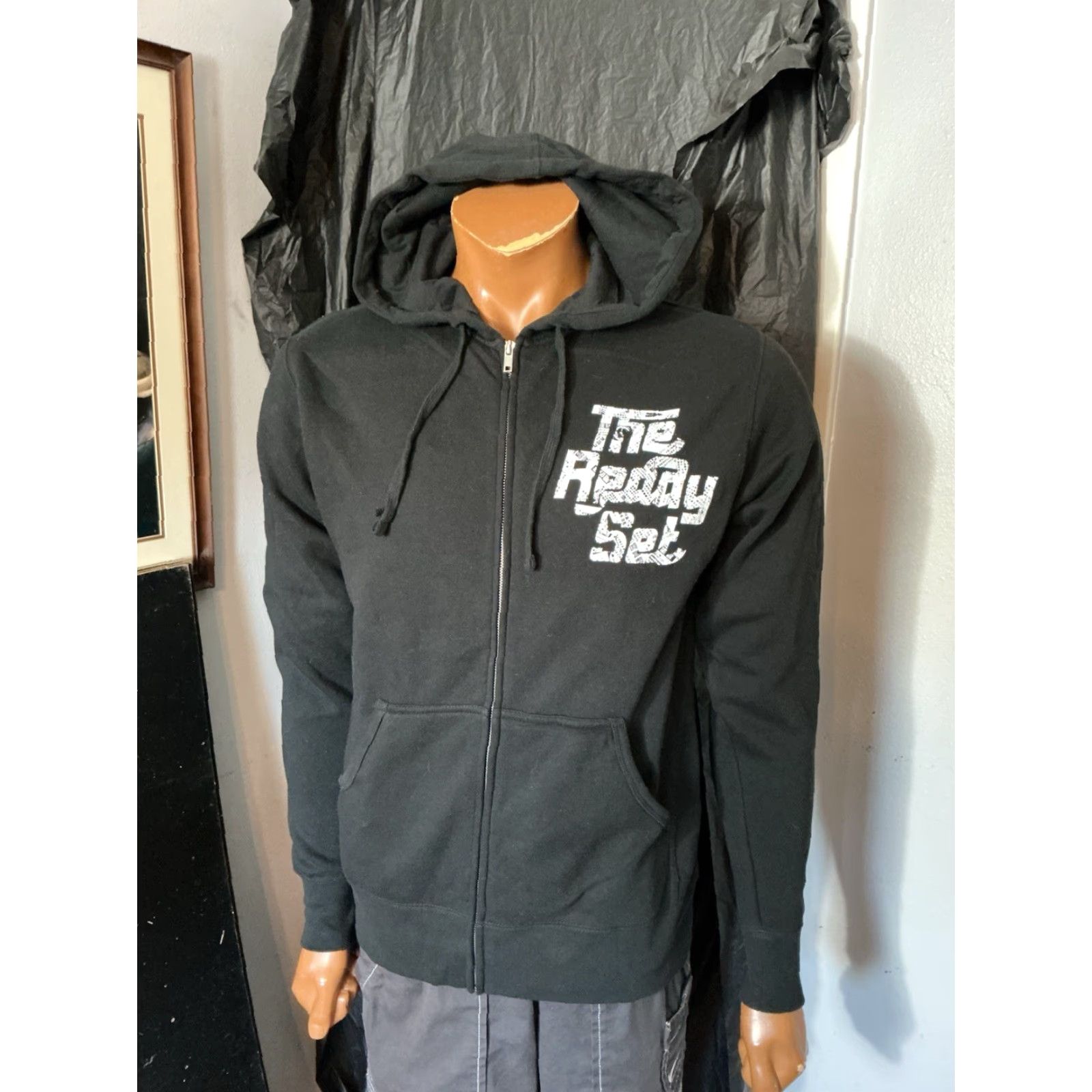 VINTAGE The Ready Set Vivorice Rock Band Kanji Independent Trading Co Black Full Zip Hoodie S Mens