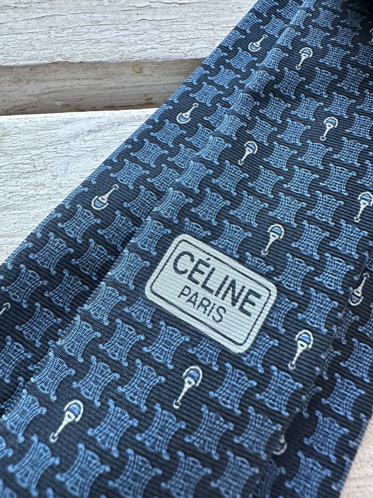Celine × Vintage ❗️RARE Celine luxury silk tie vintage paris hand made Size ONE SIZE - 4 Thumbnail