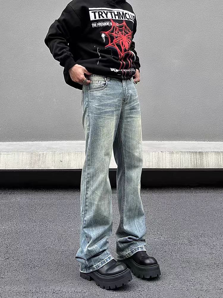 Japanese Brand × Jean Vintage Textured Washed and Aged Micro Flare Jeans Size US 30 / EU 46 - 2 Thumbnail