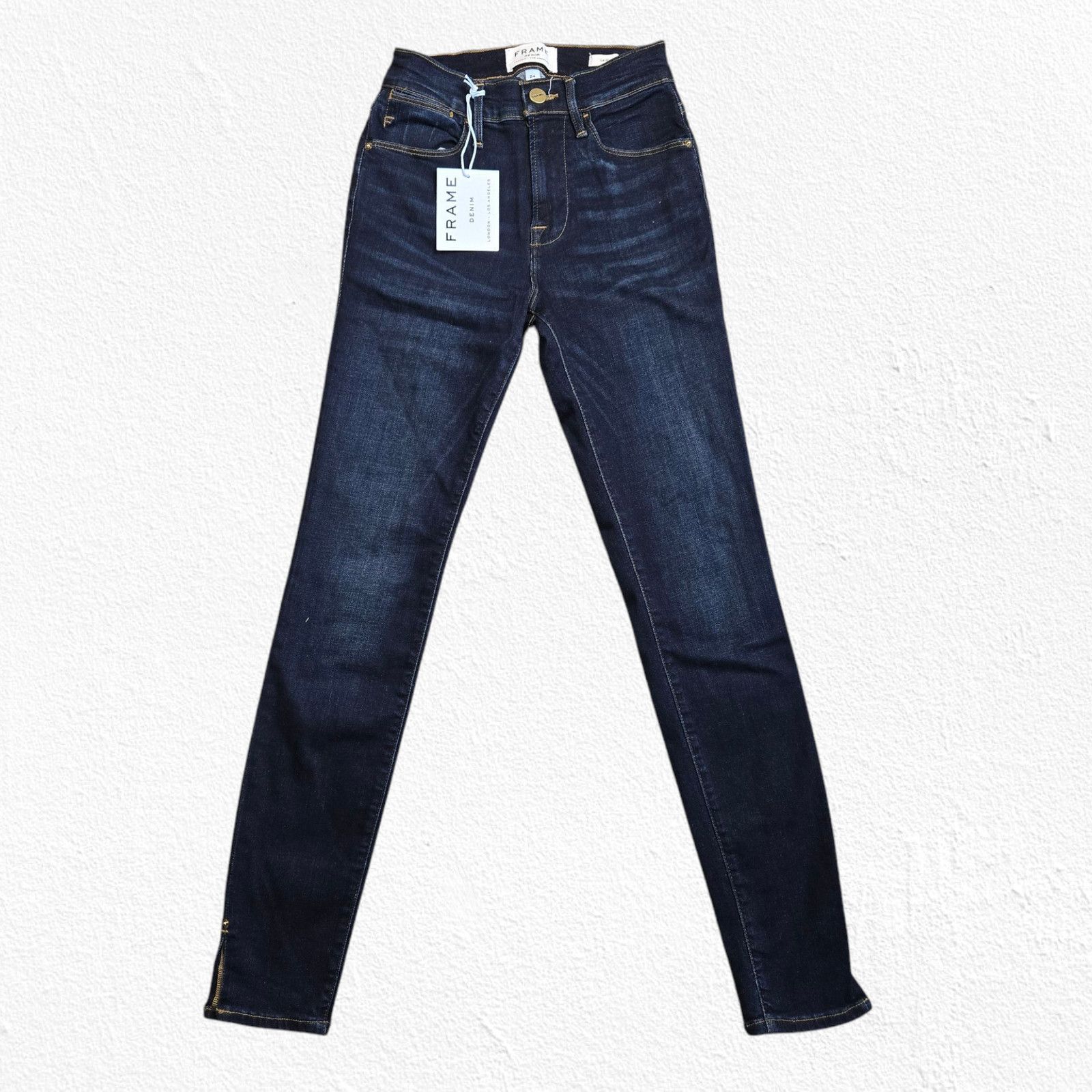 Frame FRAME Dark Wash High Waisted Le High Skinny Jeans Size 24 Size 24" / US 00 / IT 34 - 2 Thumbnail