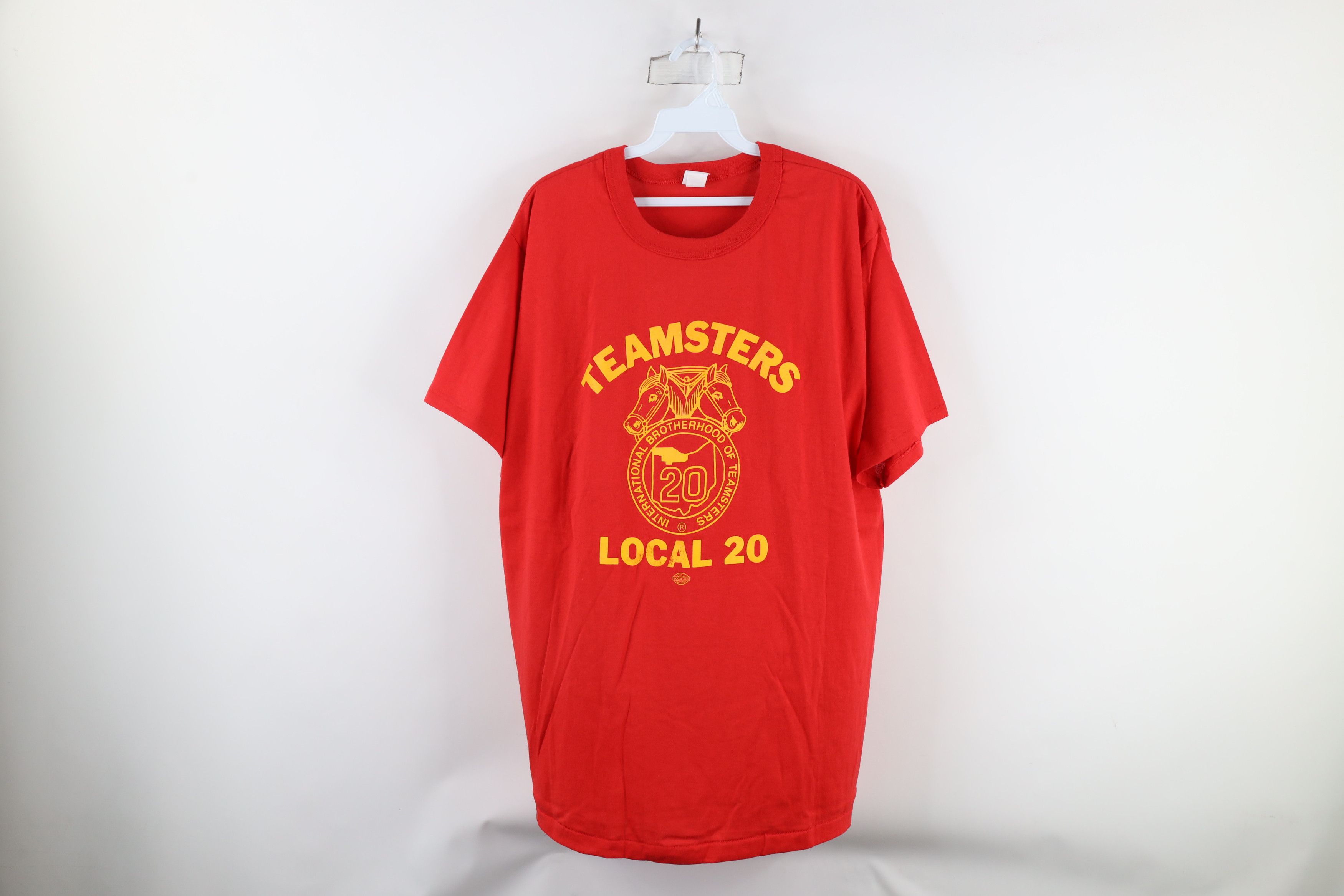 Vintage Vintage 70s Spell Out Local 20 Teamsters Union T-Shirt USA Size US XXL / EU 58 / 5 - 1 Thumbnail