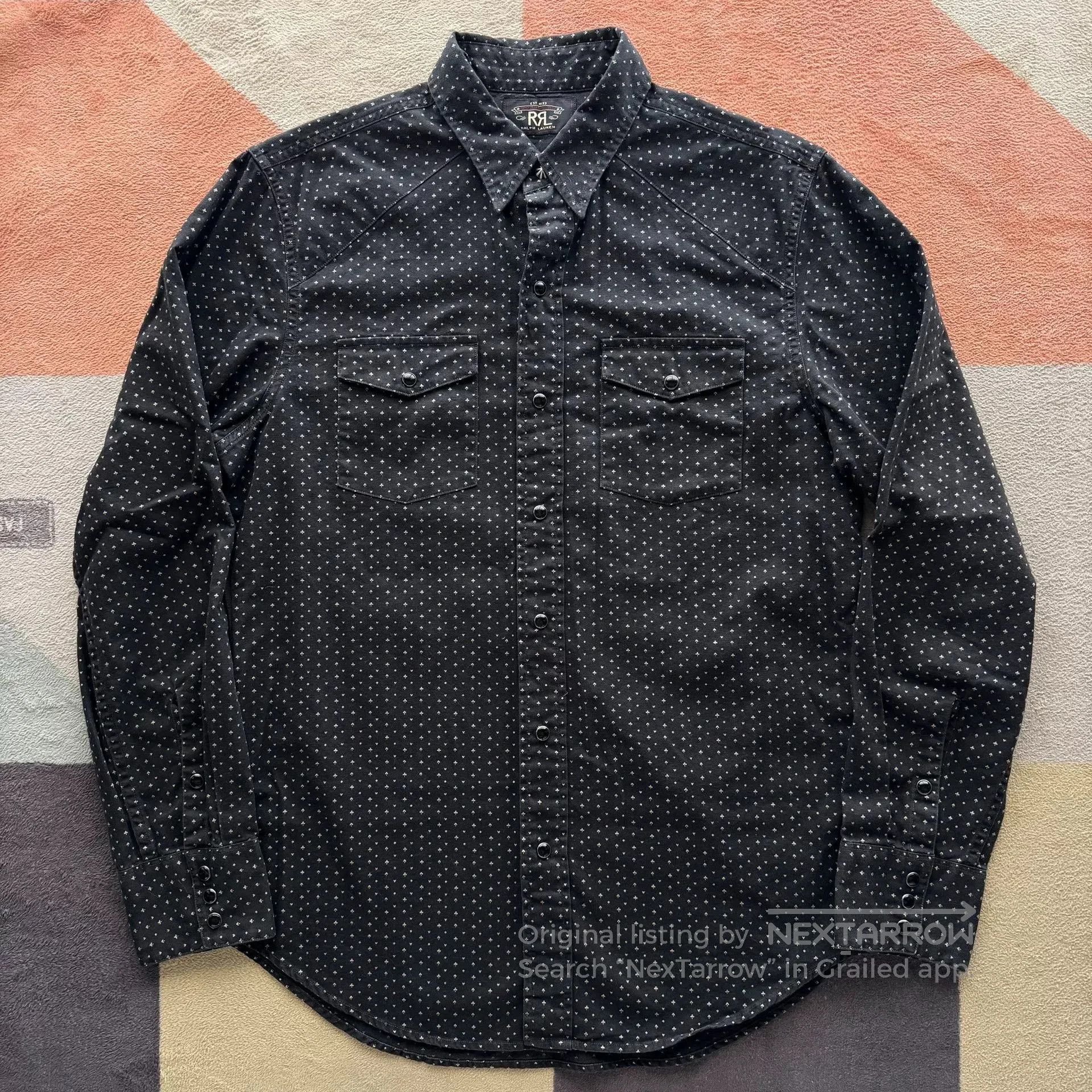 RRL Ralph Lauren RRL Black Poker Western Shirt. Size US M / EU 48-50 / 2 - 2 Thumbnail