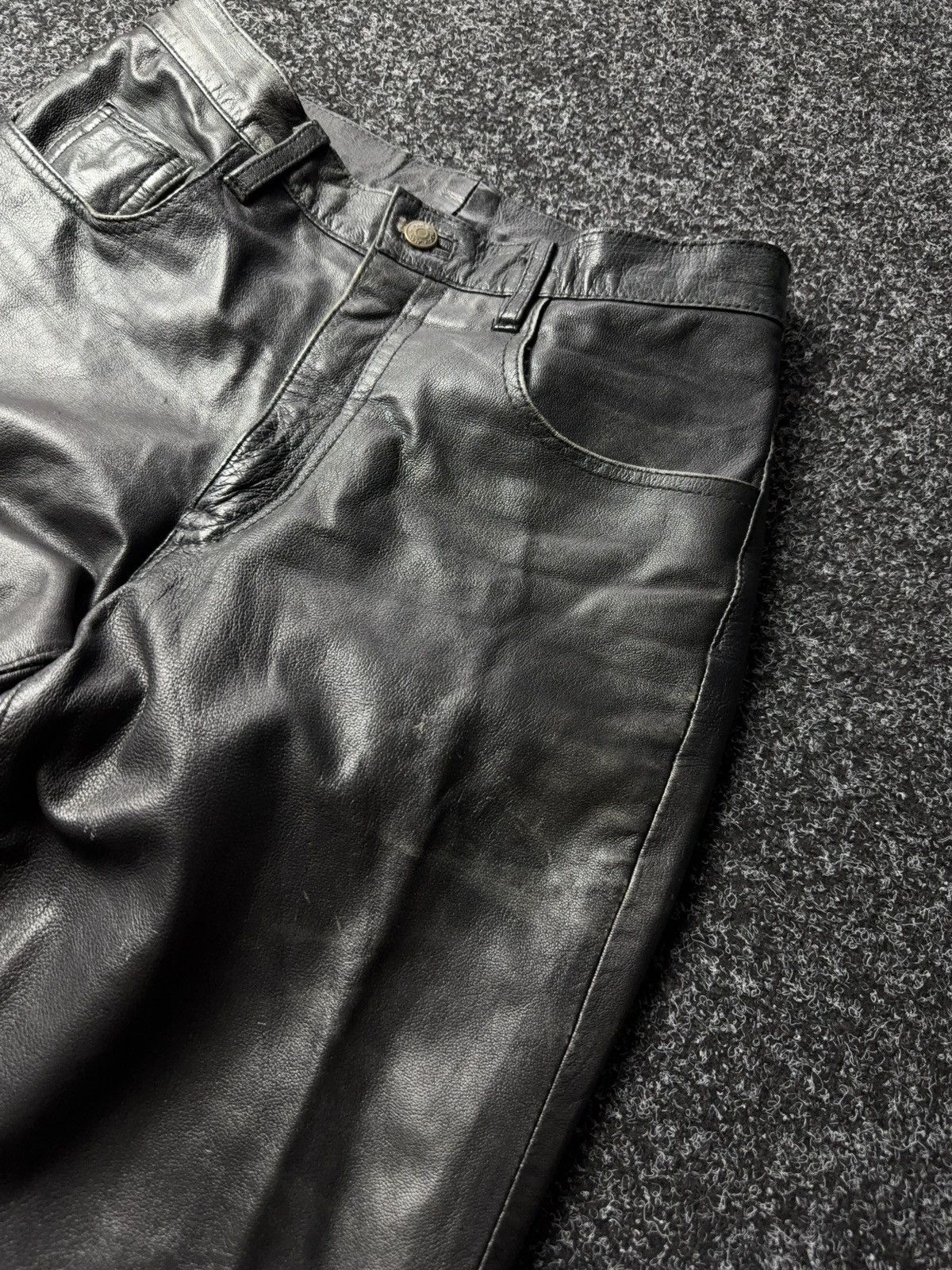 Leather Y2K Vintage Leather Pants Opium Style Alt Biker USA Rare Size US 28 / EU 44 - 8 Thumbnail