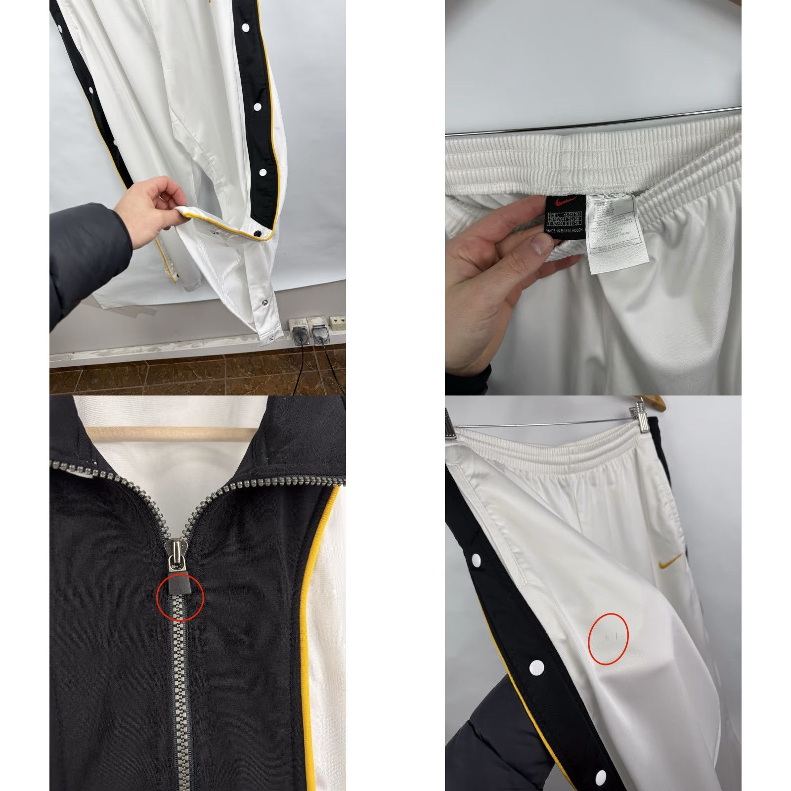 Nike VINTAGE Nike Tracksuit Jacket Pants 90s Y2K Gold Logo Men L Size 42R - 9 Thumbnail