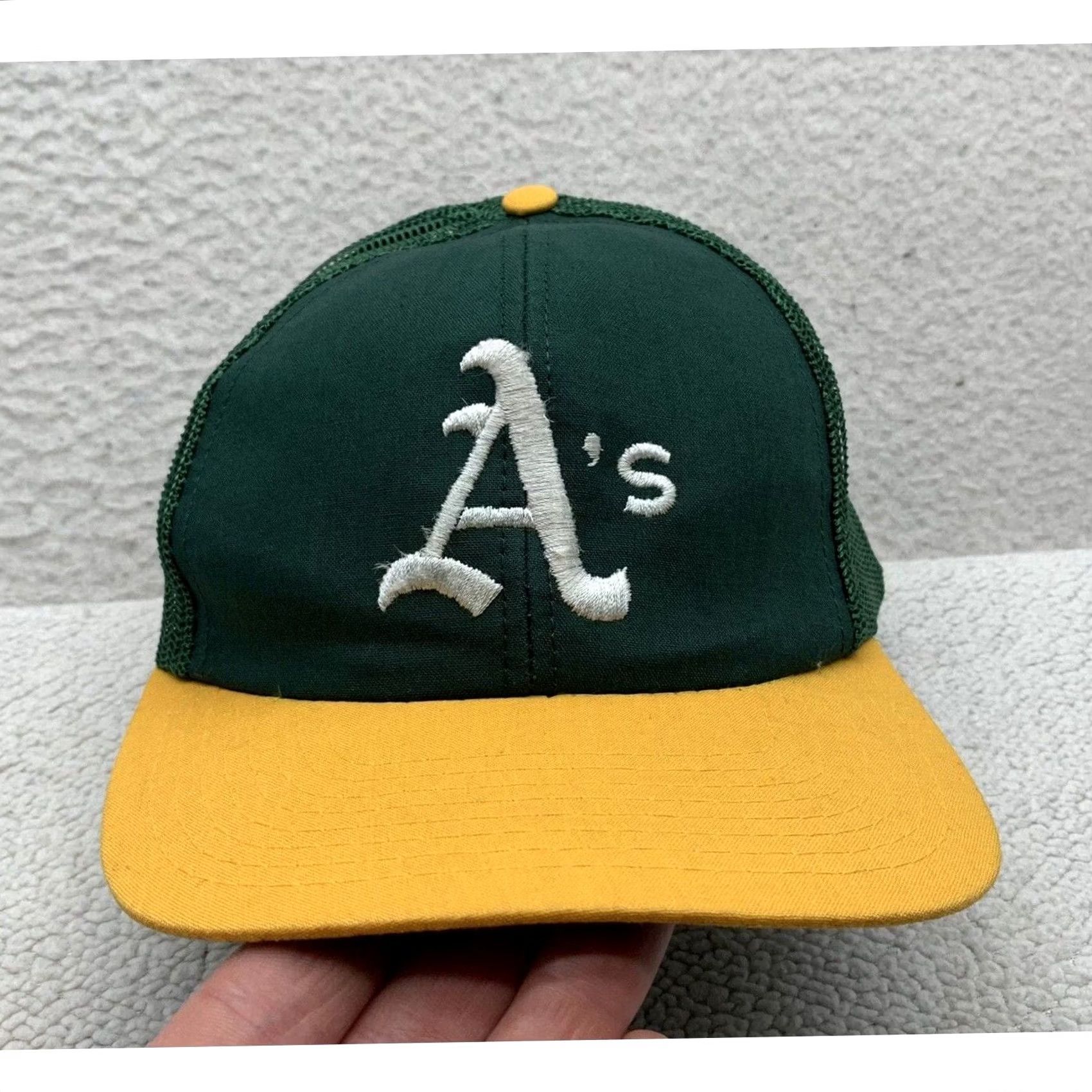 MLB VINTAGE Oakland Athletics Twins Trucker Hat Mens Snapback Green A's Logo MLB Size ONE SIZE - 2 Thumbnail