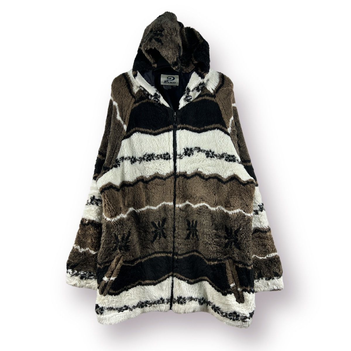 image of J x Pilgrim Surf Supply Piko Surfwear Fleece Coat Hoodie in Black, Men's (Size Large)