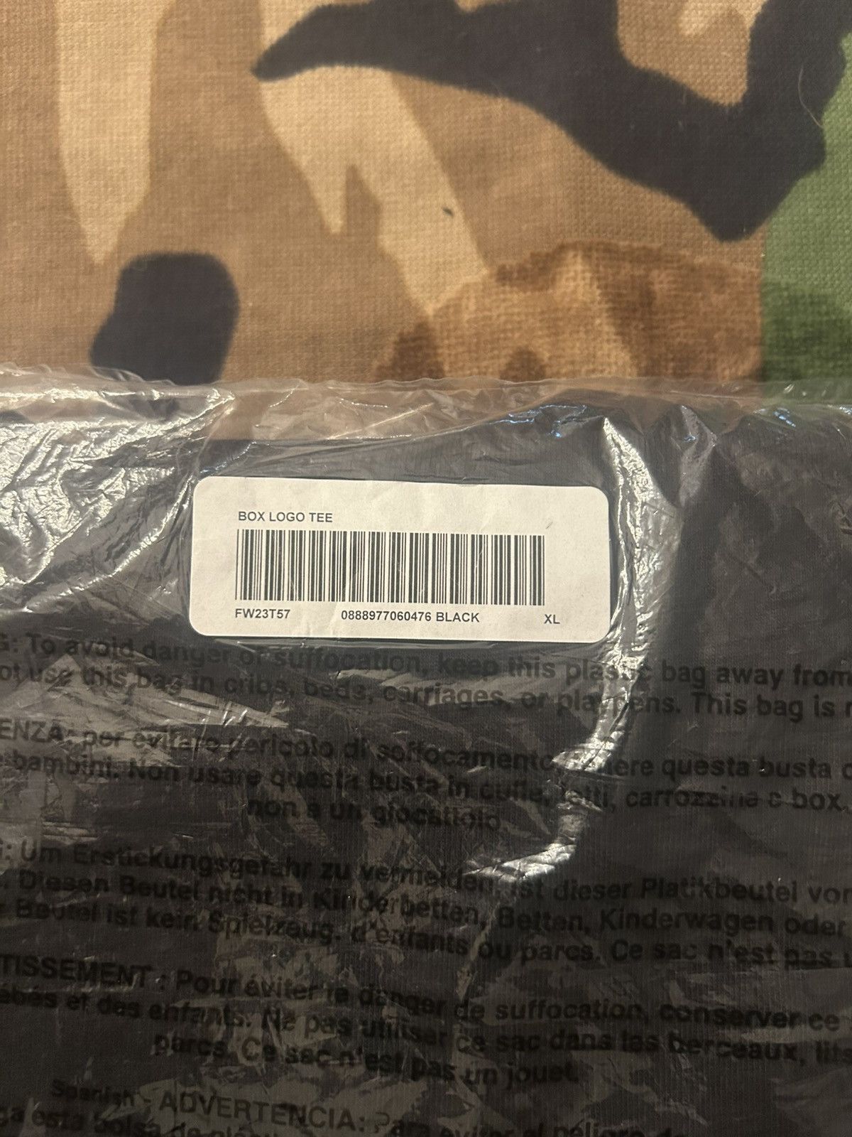 Supreme Supreme Camo Box Logo Tee Black XL FW23 Size US XL / EU 56 / 4 - 6 Thumbnail