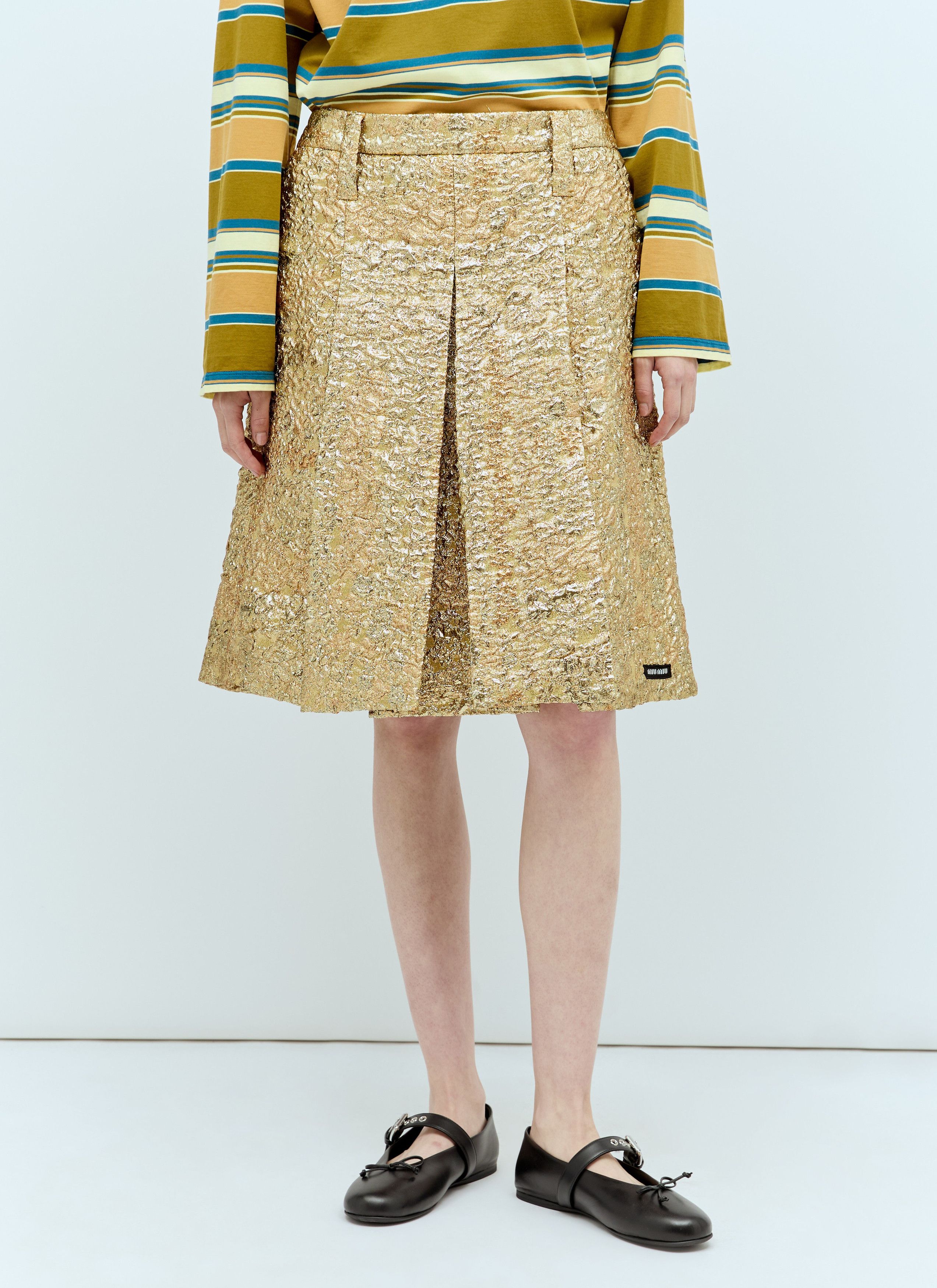 Miu Miu Cloquet Lamé Jacquard Skirt Size 27" / US 4 / IT 40 - 1 Thumbnail
