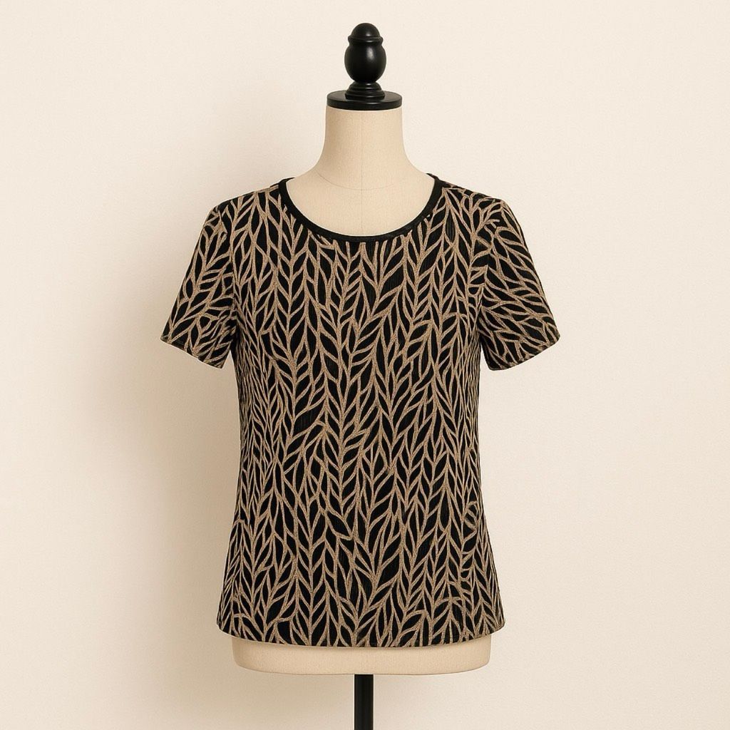 Other Vintage Jaipur Burnout Leaf Top | Size S | Textured Semi-She Size S / US 4 / IT 40 - 1 Thumbnail