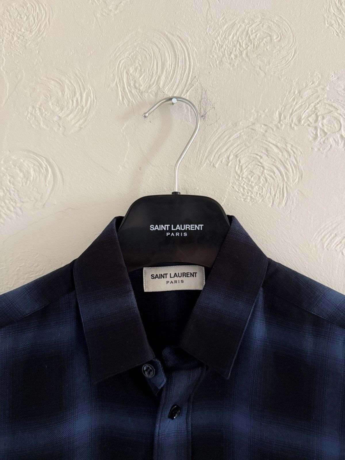 Hedi Slimane × Saint Laurent Paris Saint Laurent SS16 blue stripe flannel shirt Size US S / EU 44-46 / 1 - 2 Thumbnail