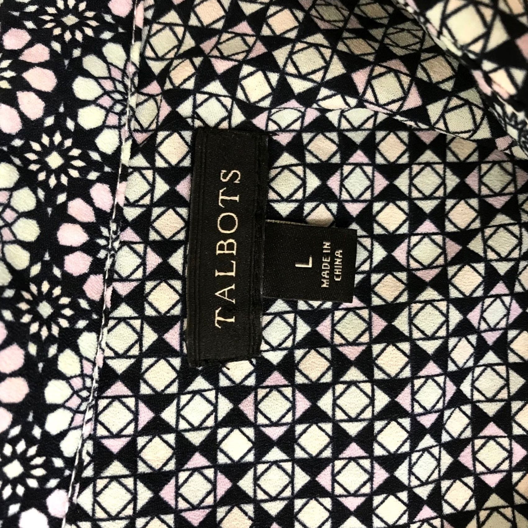 Talbots Talbots Womens Button-Up Shirt L Long Sleeve Geometric Floral Print Collared Button-Down Blue Spring Fall Casual Workwear Mens Womens Girls Boys Size L / US 10 / IT 46 - 7 Thumbnail