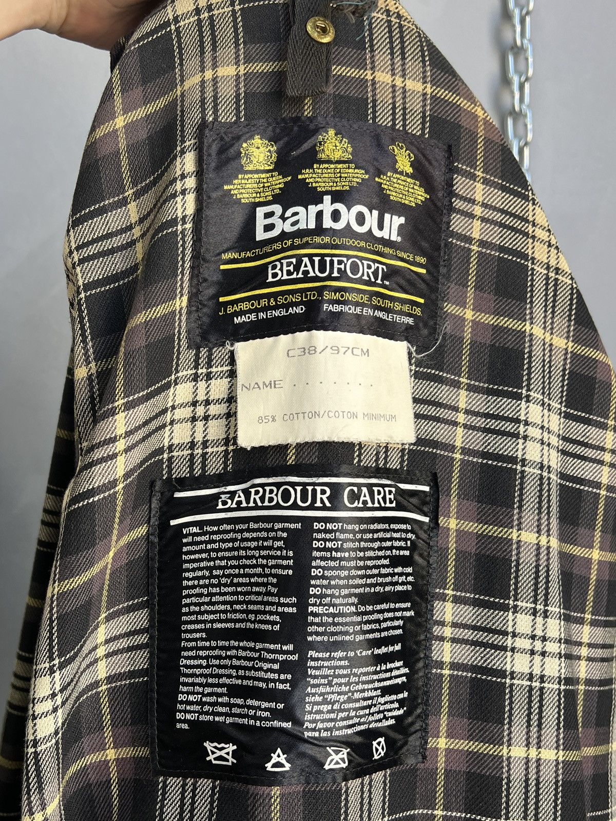 Barbour Vintage Barbour Beaufort waxed Olive Field Jacket Military Size US S / EU 44-46 / 1 - 16 Thumbnail